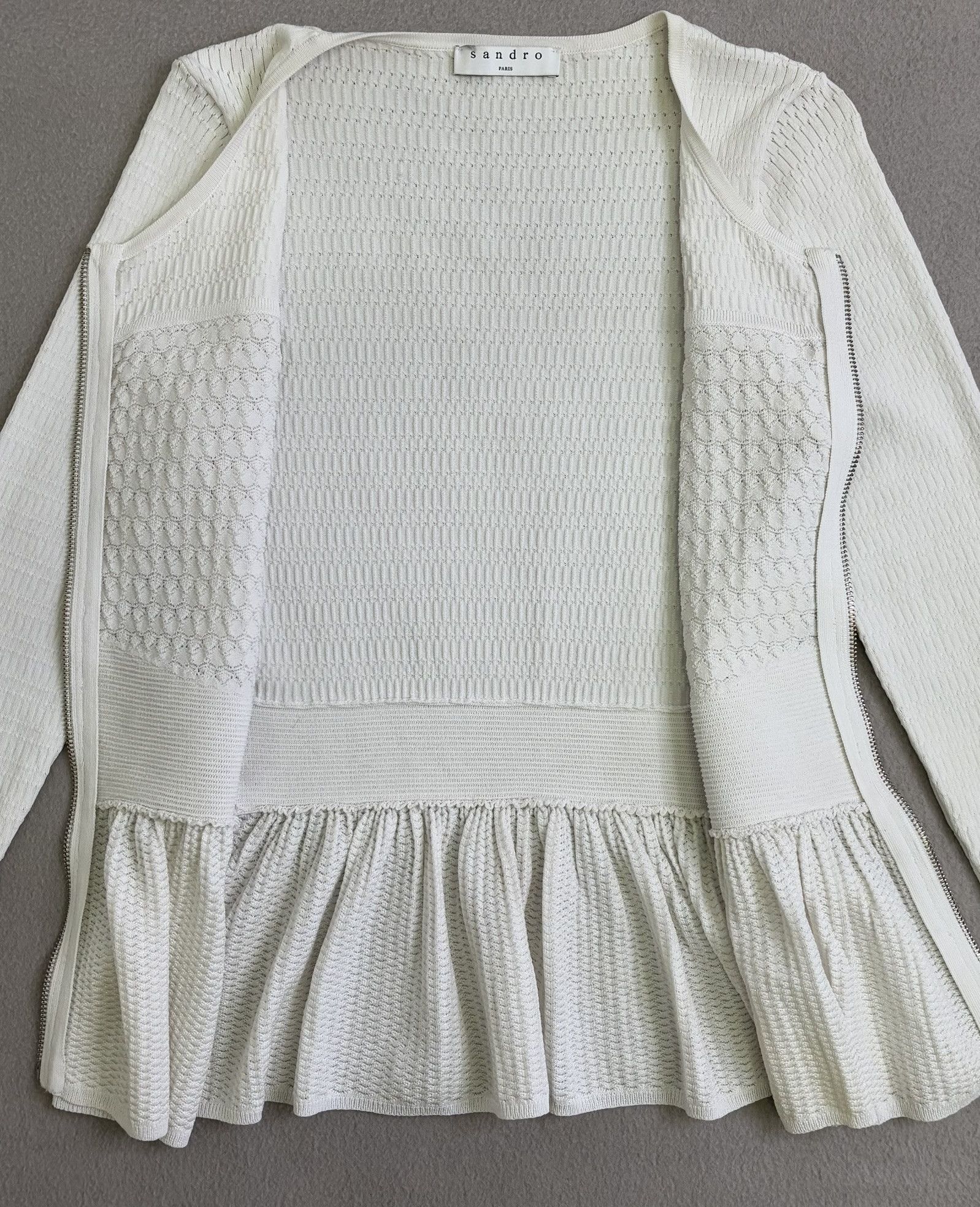 Sandro Sandro White zip cardigan size S Size S / US 4 / IT 40 - 12 Thumbnail