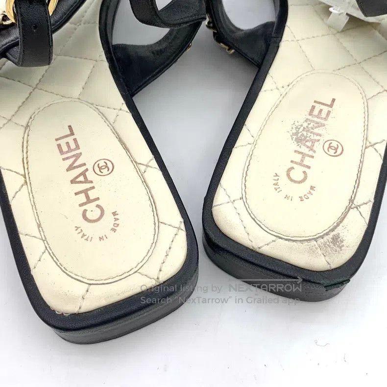 Chanel Chanel White diamond checkered double C chain design clip Size US 7.5 / IT 37.5 - 9 Thumbnail