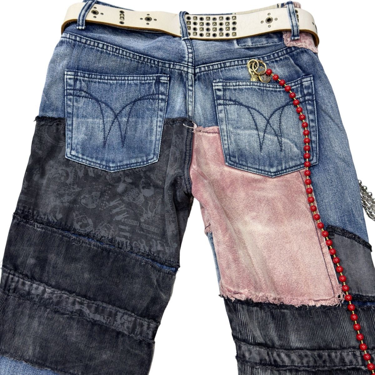 Japanese Brand Distressed Patchwork Denim Jeans Size US 32 / EU 48 - 4 Thumbnail