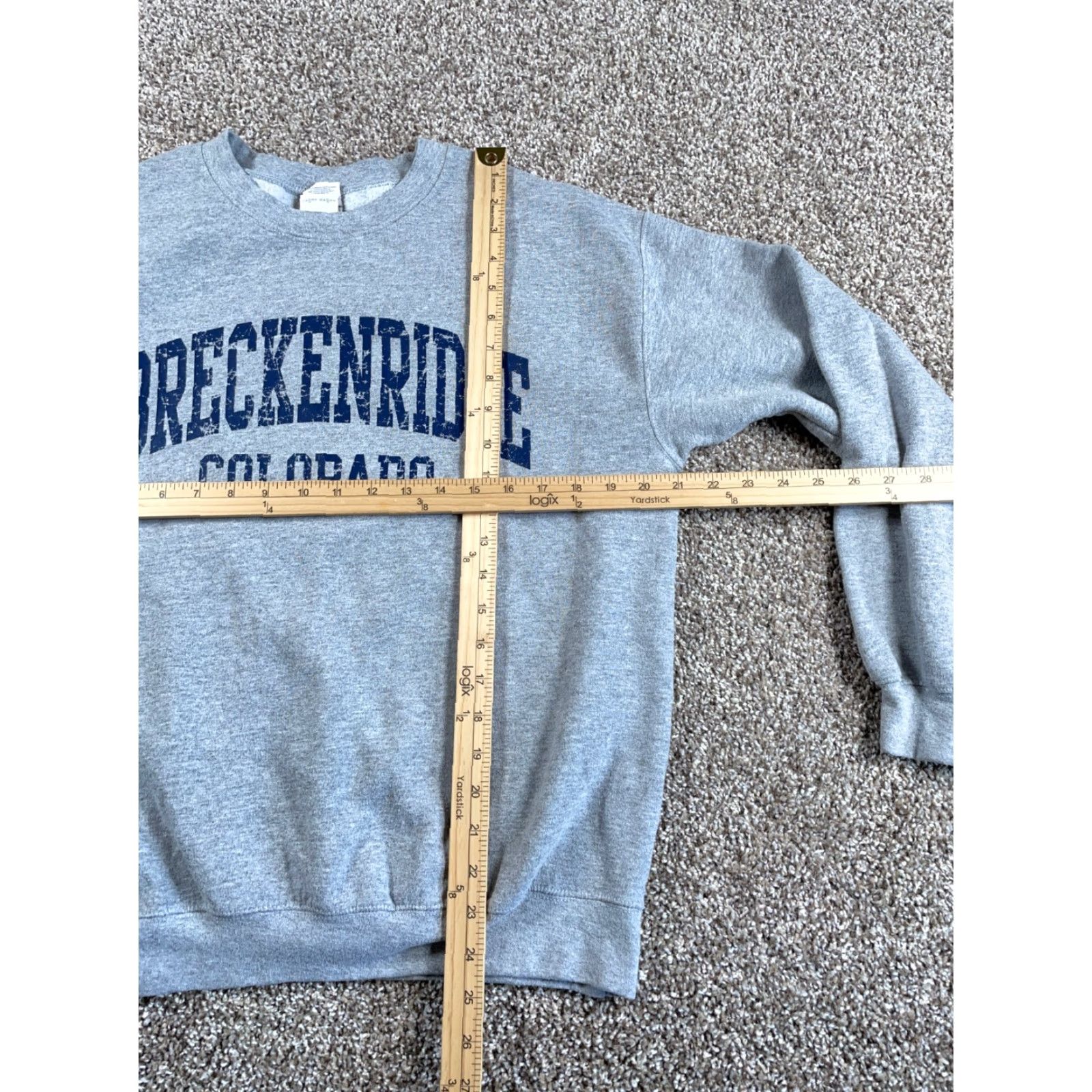 Gildan Gildan Sweatshirt Adult Medium Gray Crewneck 50/50 Breckenridge Colorado Arc Print Graphic Mens Size US M / EU 48-50 / 2 - 5 Thumbnail