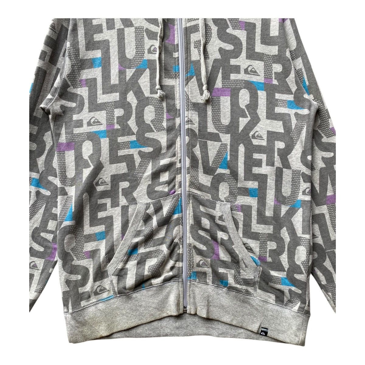 Quiksilver Vintage Quiksilver Hoodie Full Print Full Zip Surf Size L Size US L / EU 52-54 / 3 - 6 Thumbnail