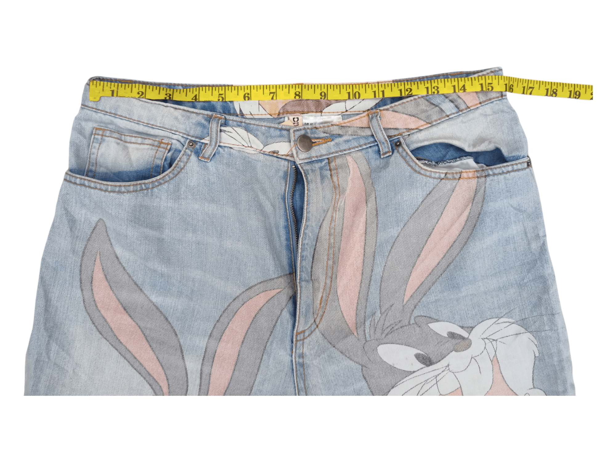 Divided LOONEY TUNES BUGS BUNNY Hip Hop Baggy Street Fashion Jeans Size 31" - 18 Thumbnail