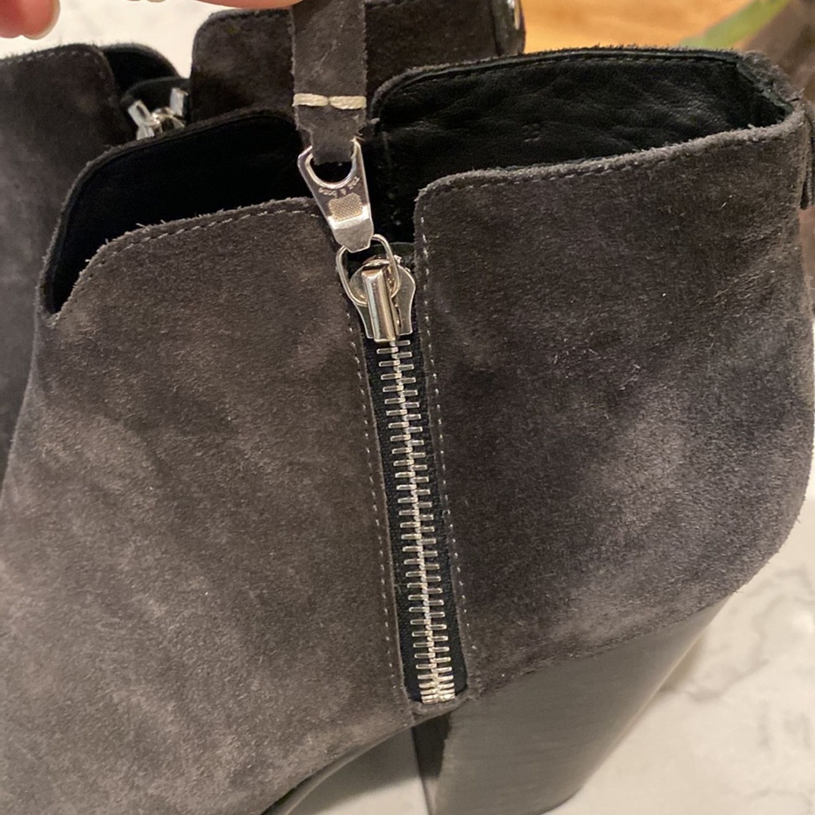 Rag & Bone Rag & Bone Margot Suede Ankle Boots silver zipper accents 9 Size US 9 / IT 39 - 11 Thumbnail
