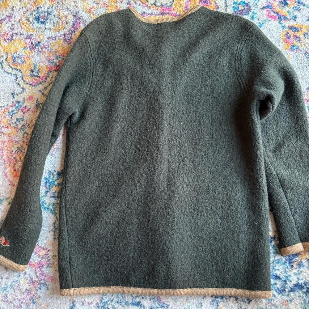 Designer Vintage Embroidered Wool Cardigan Size S / US 4 / IT 40 - 2 Thumbnail