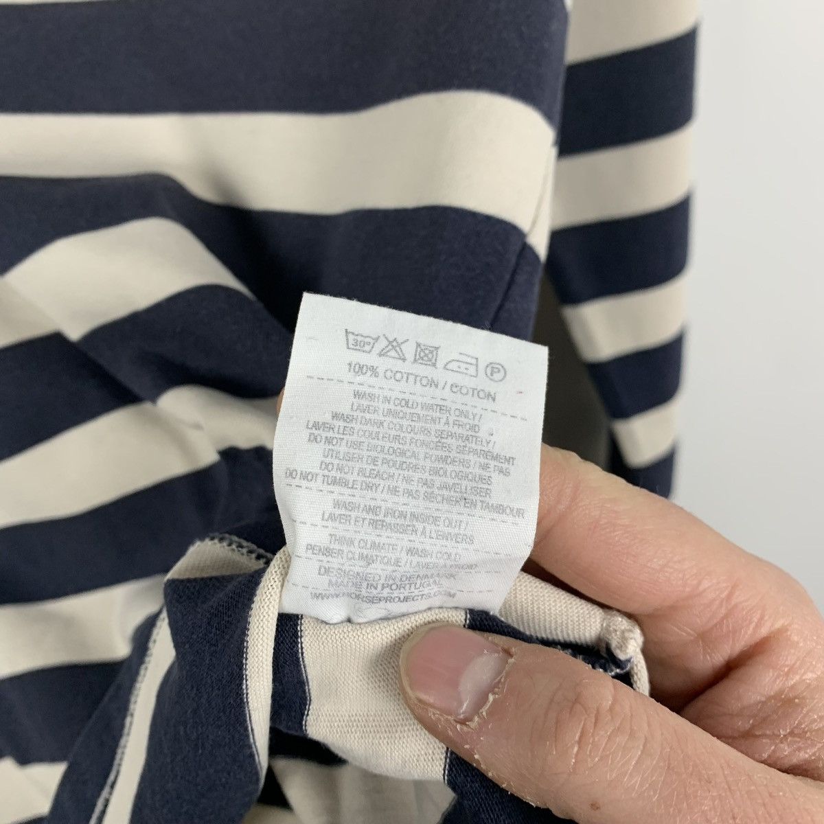 Norse Projects Norse Project Striped Long Sleeve T-Shirr Size XS White Blue Size XS / US 0-2 / IT 36-38 - 9 Thumbnail