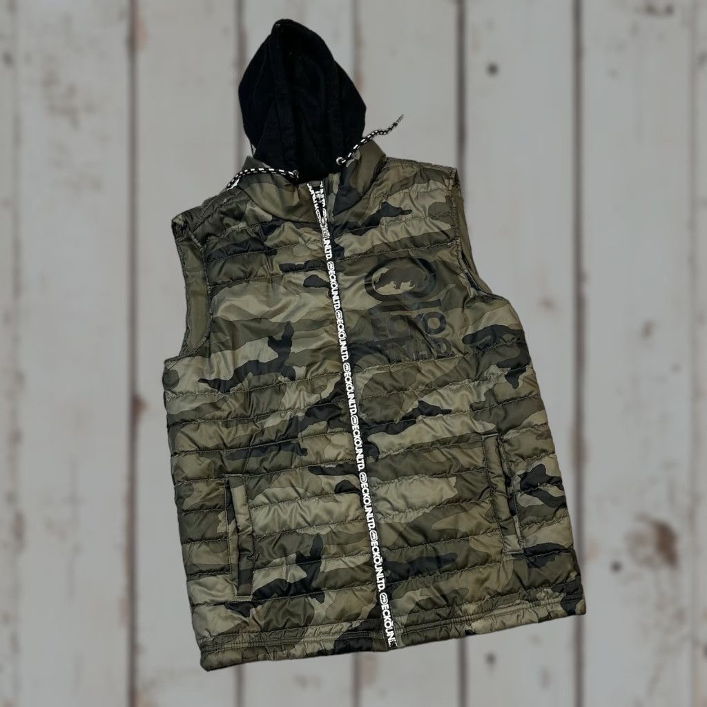 Ecko Unltd. ECKO UNLTD Camouflage Puffer Vest Hooded Full Zip Rhino Logo Men M Size US M / EU 48-50 / 2 - 1 Thumbnail