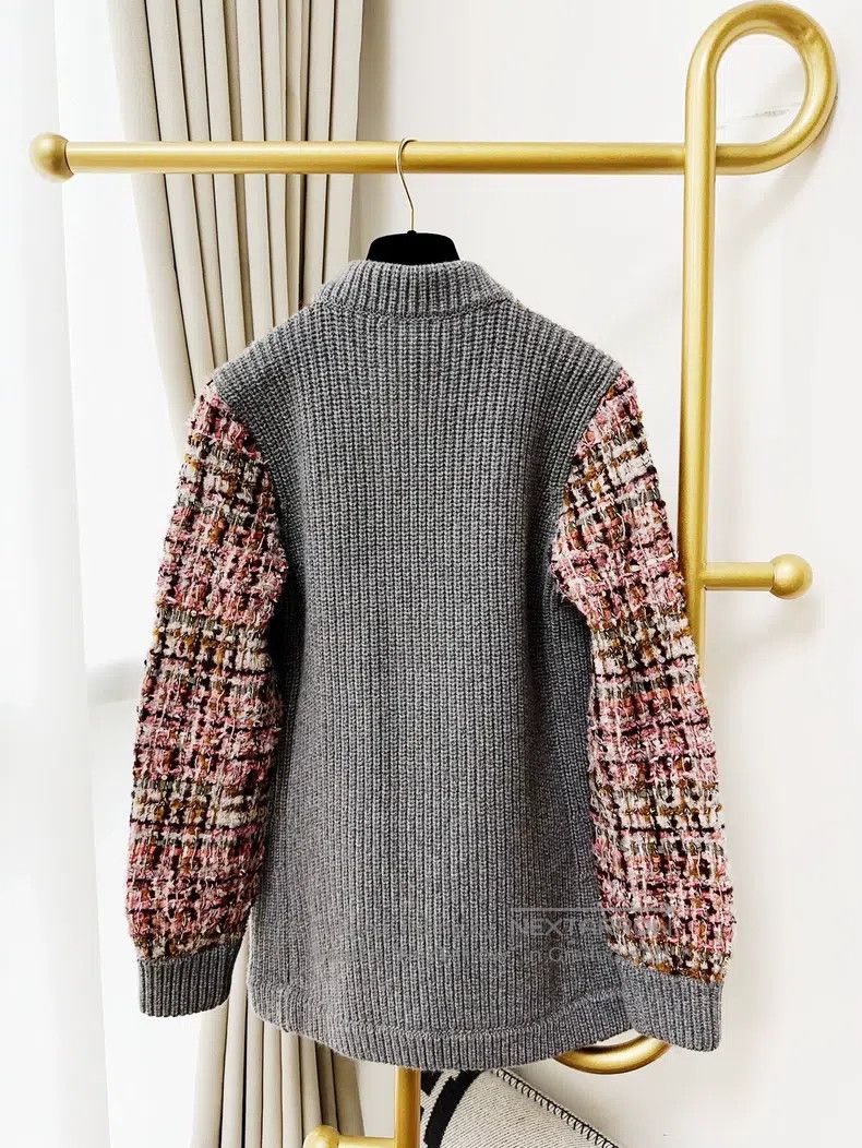 Chanel Chanel 23K gray pink brown mixed colour knitted cardigan c Size XXS / US 00 / IT 34 - 3 Thumbnail