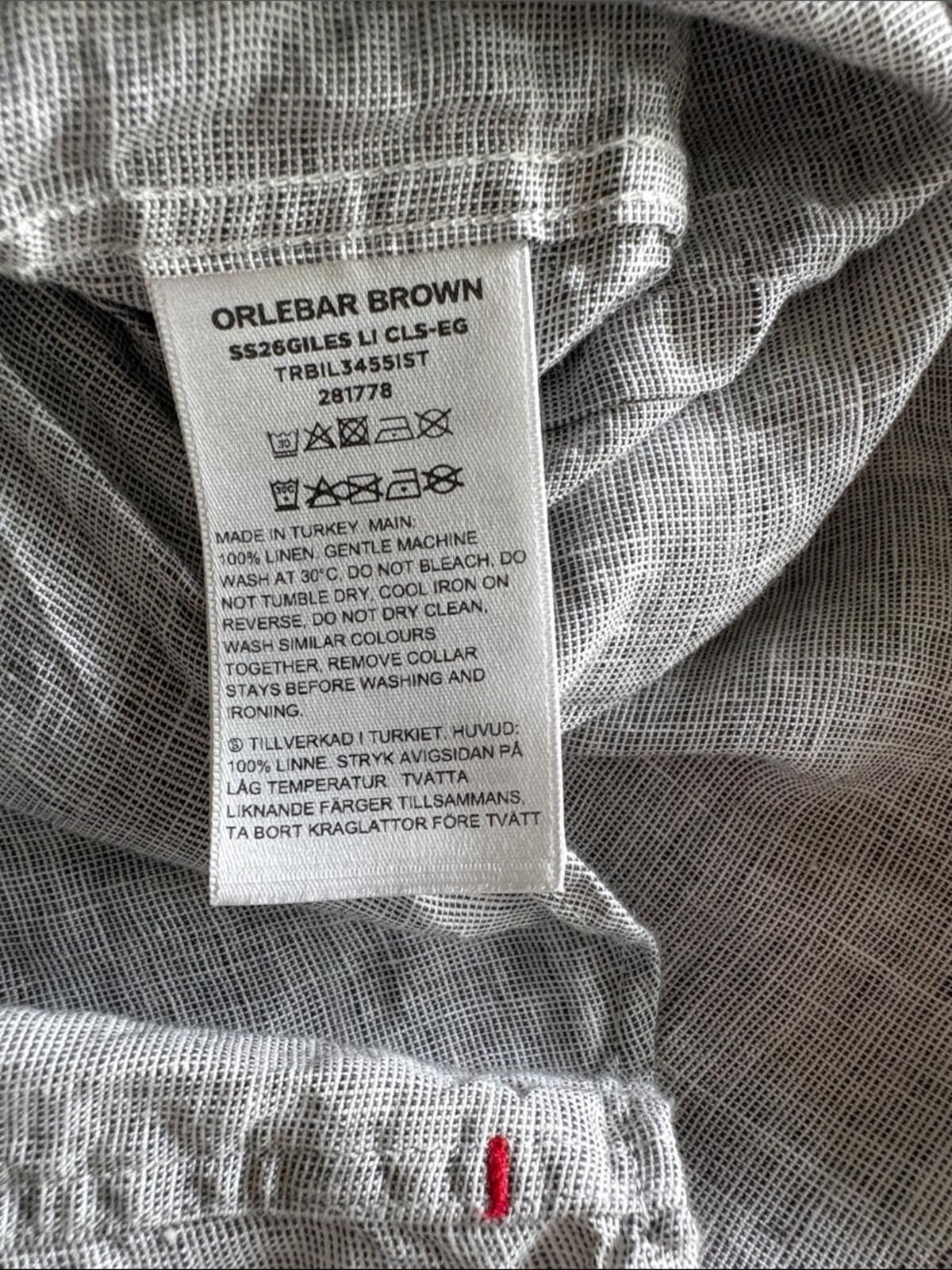 Orlebar Brown Orlebar Brown Giles Linen Tailored Fit Linen Shirt Size US S / EU 44-46 / 1 - 11 Thumbnail