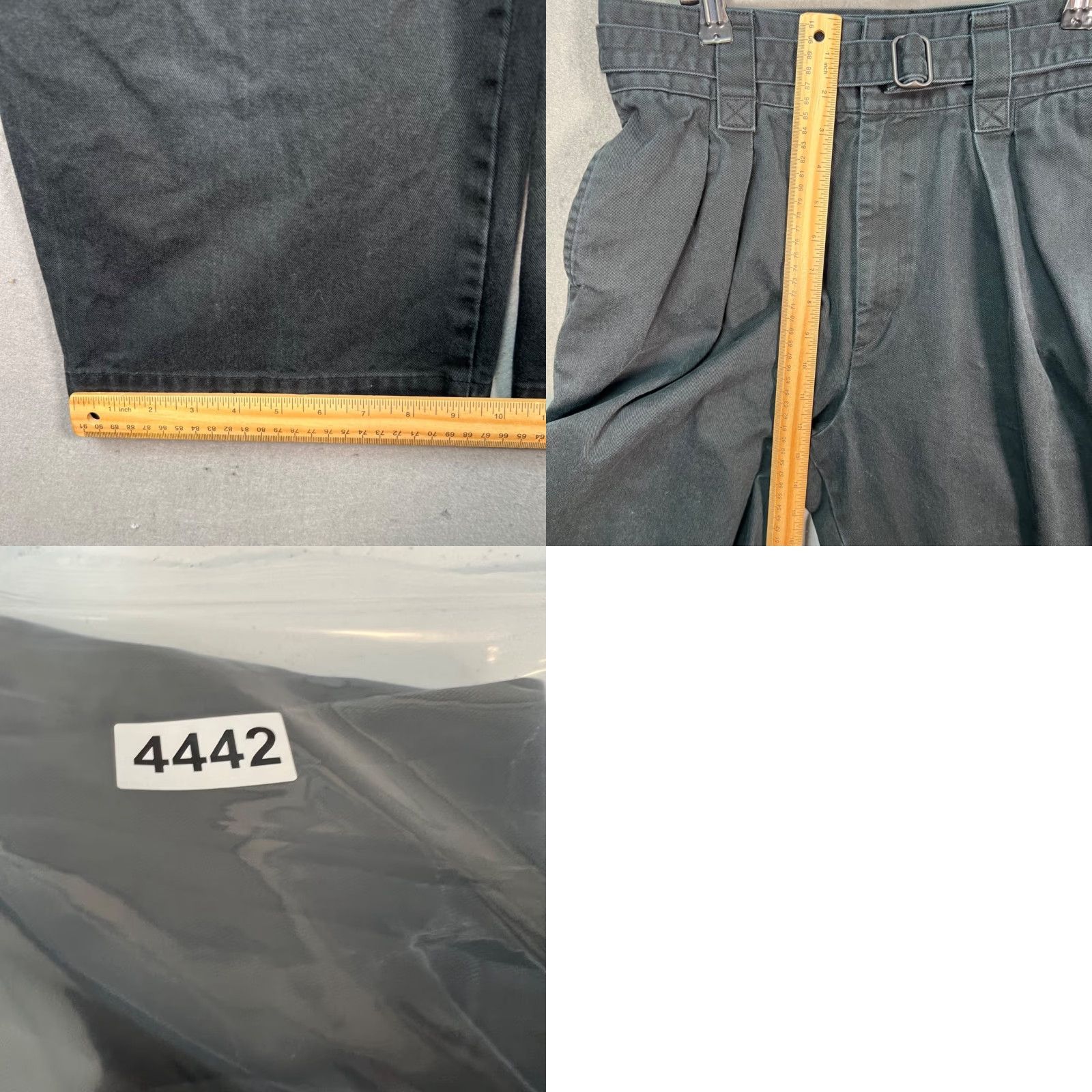 Uniqlo UNIQLO U Womens Size 8 Black High-Waisted Wide-Leg Cotton Pants With Belt Size 30" / US 8 / IT 44 - 8 Thumbnail
