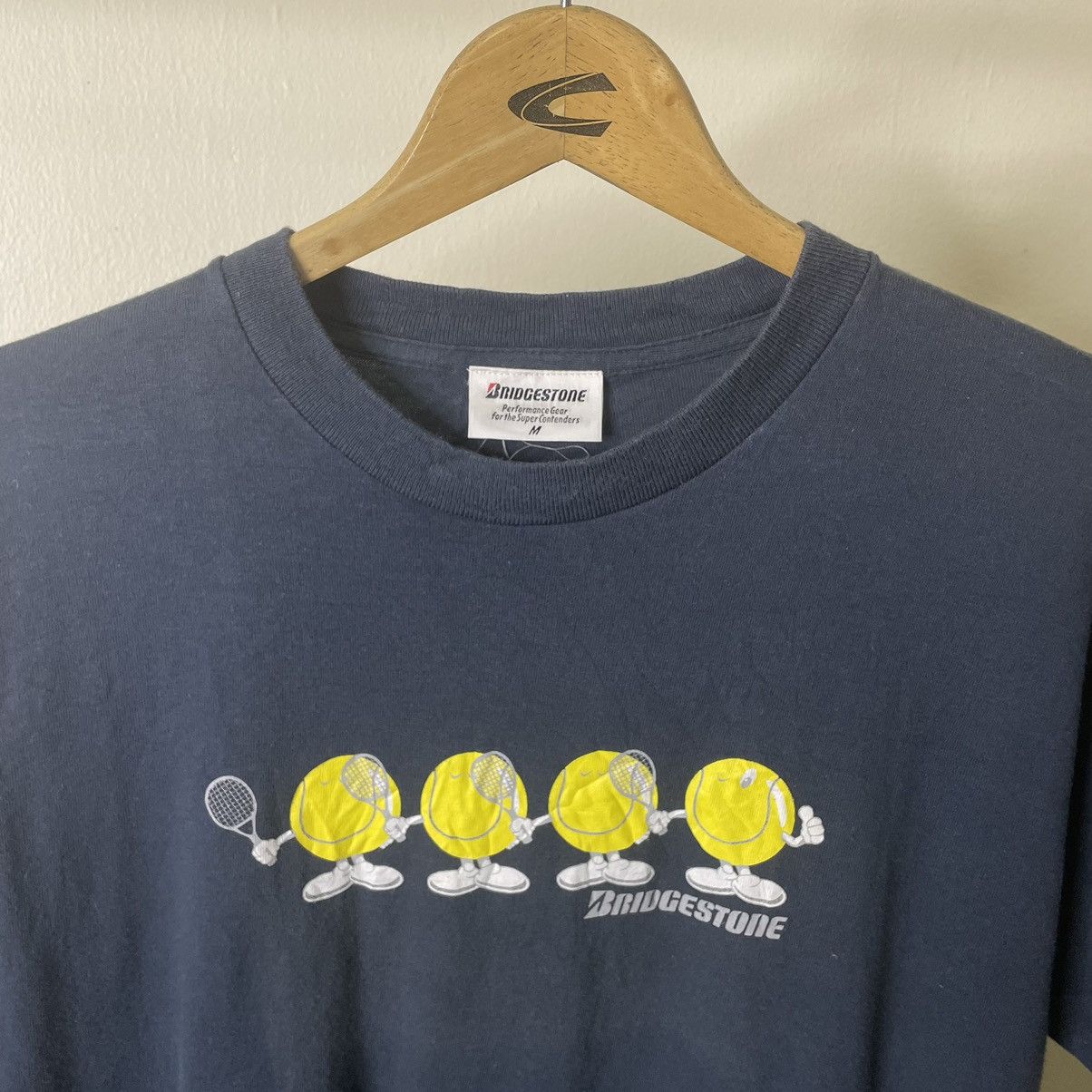 Vintage Vintage 1990s Bridgestone Tennis Promo T Shirt Size US M / EU 48-50 / 2 - 3 Thumbnail