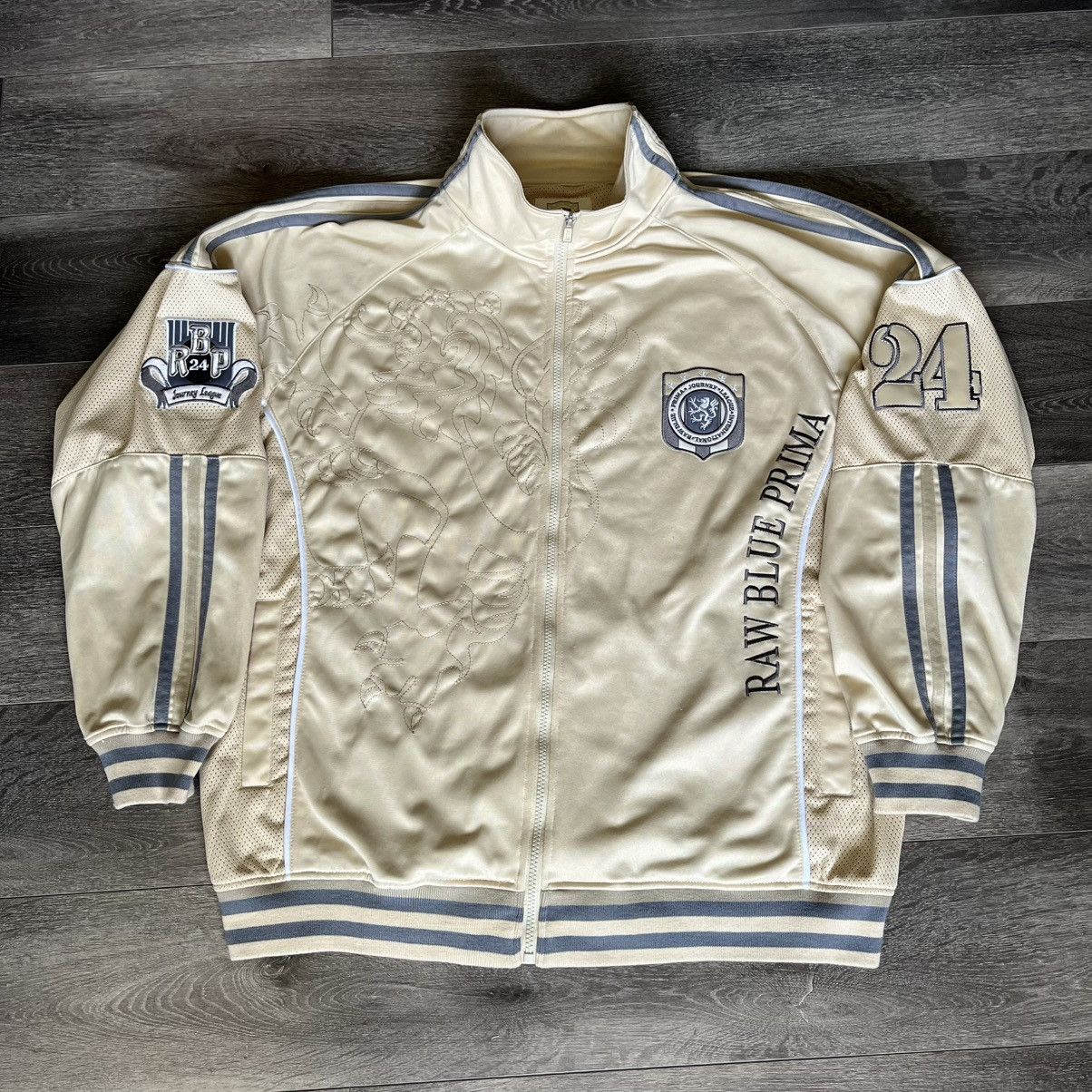 Vintage Vintage 2000s Raw Blue Prima Lion Stitch Zip Up Track Jacket Size US XL / EU 56 / 4 - 1 Thumbnail