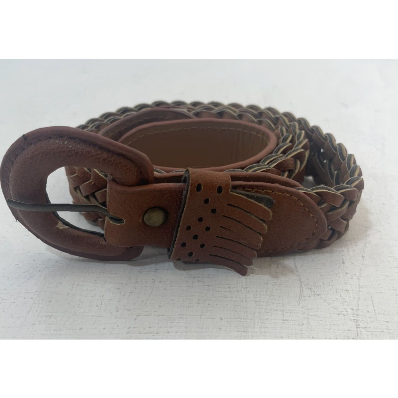 Vintage Women’s Belt Braided Brown Leather 36.5 Inches Womens Belt Brown Leather Braided 36.5 Inches Size ONE SIZE - 7 Thumbnail
