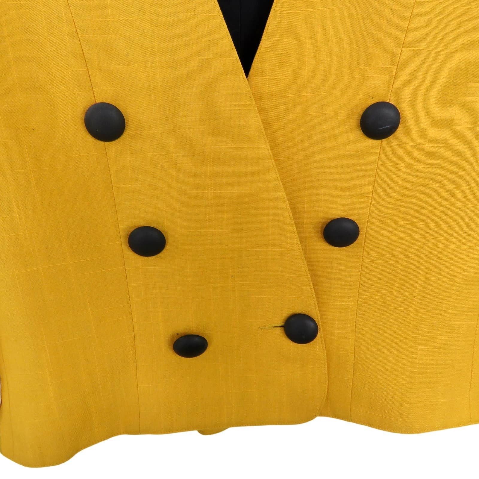 Vintage 1970s Vintage Yellow Blazer Jacket Medium Size M / US 6-8 / IT 42-44 - 4 Thumbnail