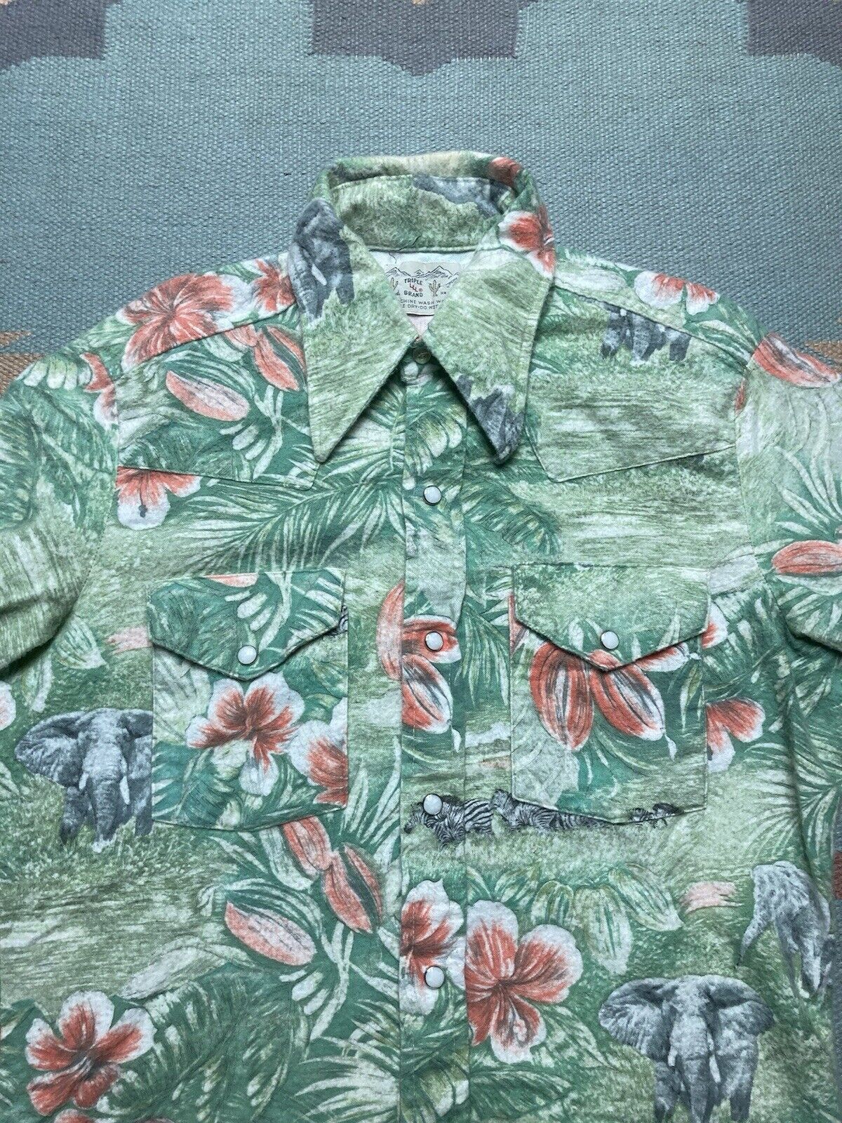 Vintage 70s Pearl snap western shirt brushed cotton animal zebra M Size US M / EU 48-50 / 2 - 3 Thumbnail