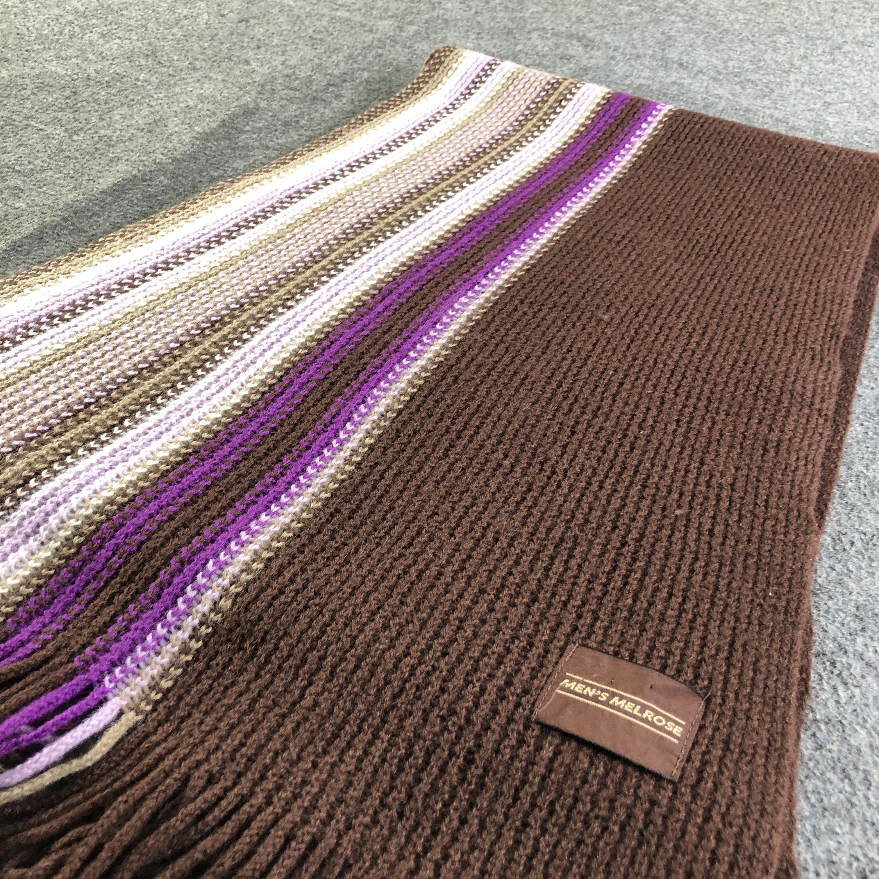Melrose Men's Melrose Wool Scarf Muffler V1982 Size ONE SIZE - 3 Thumbnail