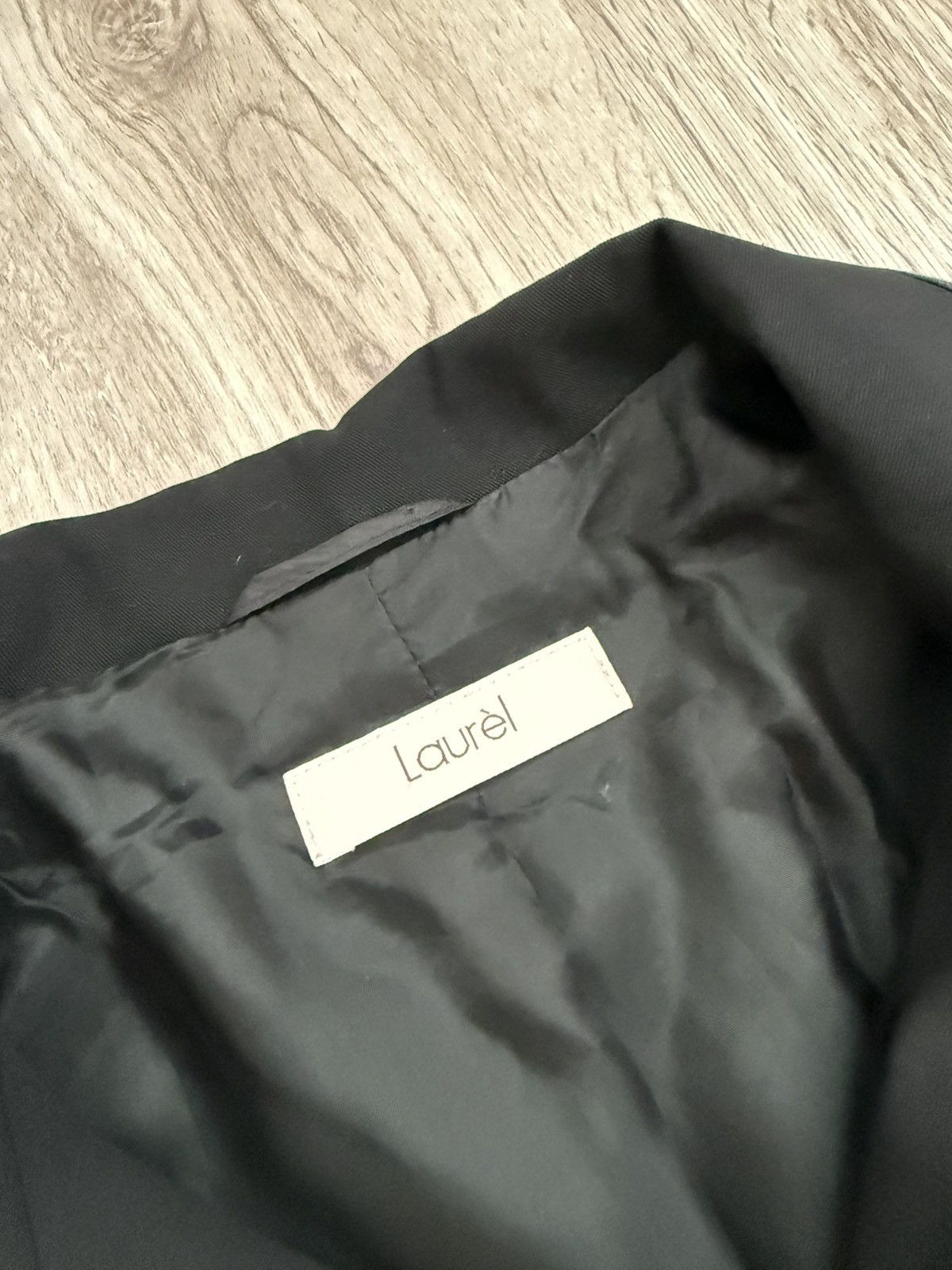 Laurel Laurel Black Virgin Wool Blazer Stitched Line Detail Size 42 Size M / US 6-8 / IT 42-44 - 6 Thumbnail