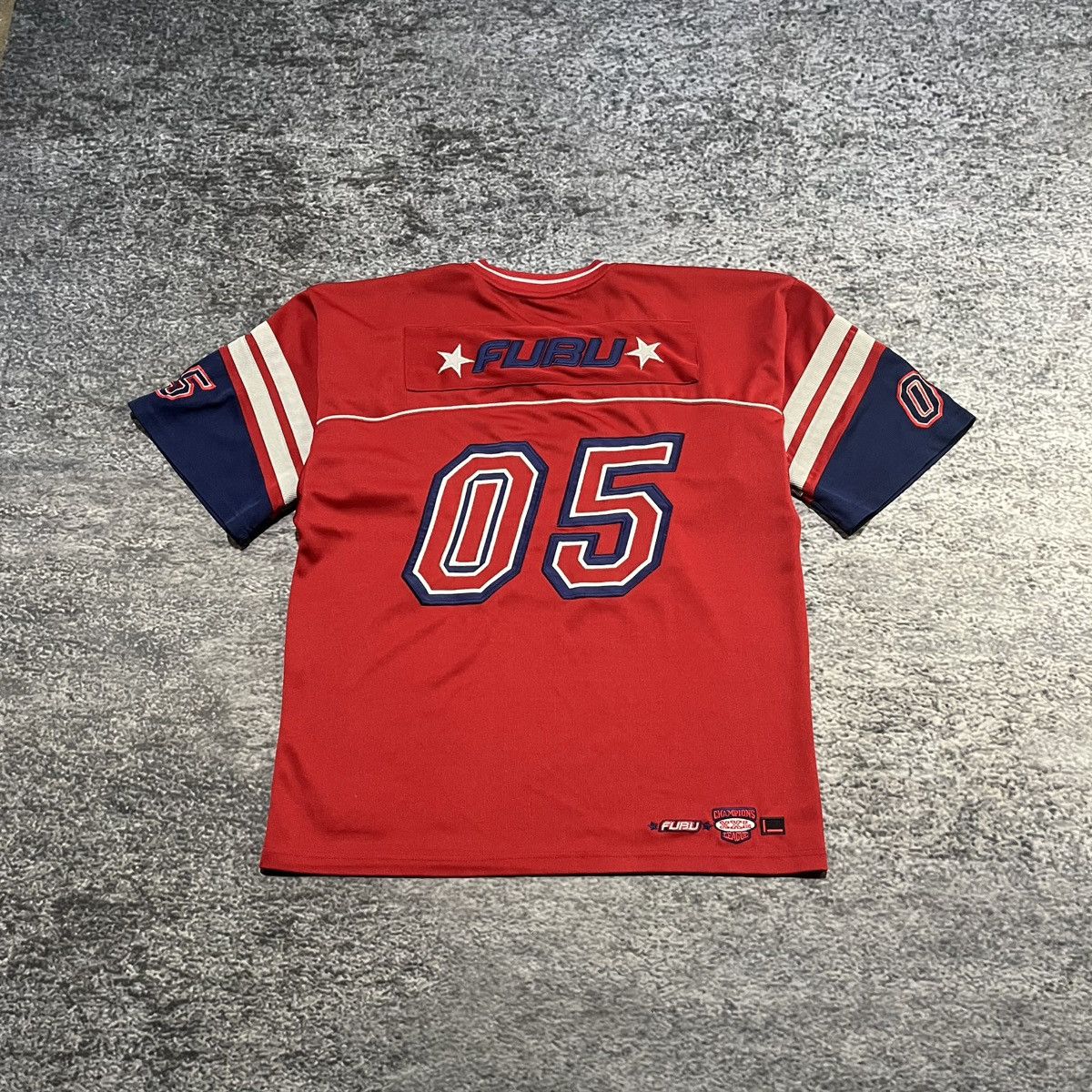 Fubu Vintage Y2K FUBU 05 Jersey Hip-Hop Skater Red Blue Large Size US L / EU 52-54 / 3 - 2 Thumbnail