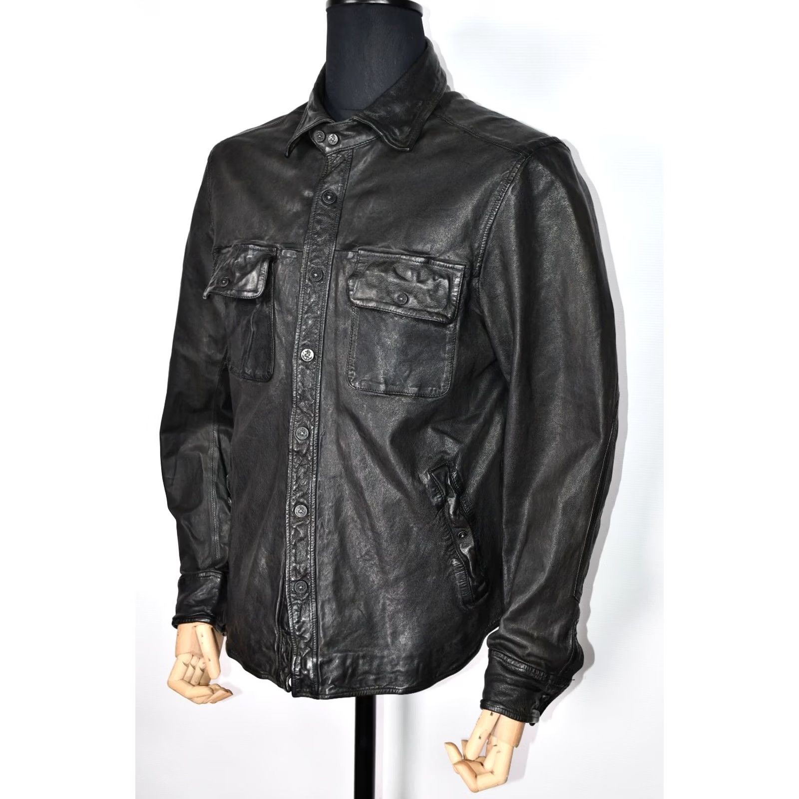 Polo Ralph Lauren Polo Ralph Lauren Black Leather Shirt Jacket Men's Size M Size US M / EU 48-50 / 2 - 3 Thumbnail