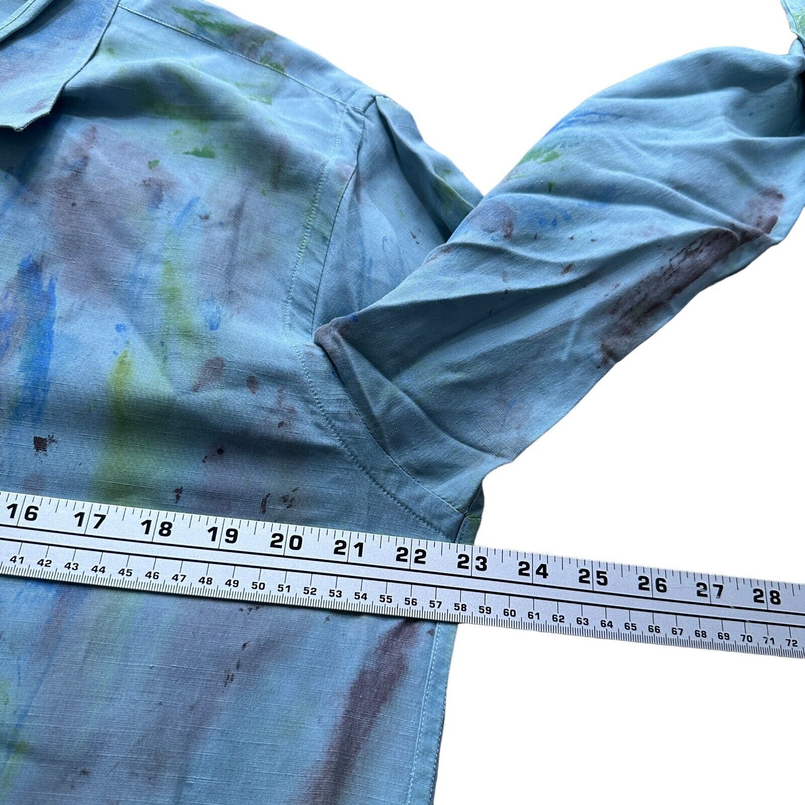 The Unbranded Brand Tulliano Paint Splatter Shirt Mens Large Silk Button Up Size US L / EU 52-54 / 3 - 7 Thumbnail