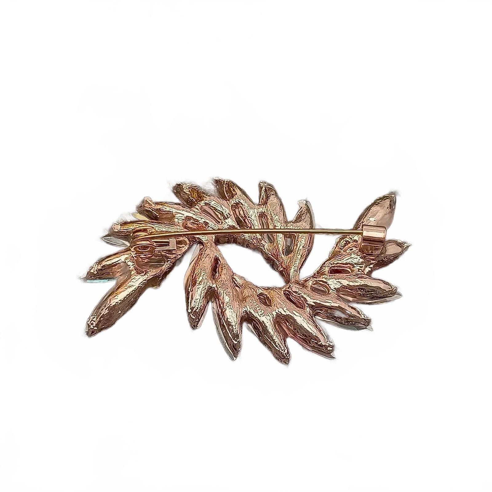 The Unbranded Brand Colorful Rhinestone Leaf Brooch Pin Size ONE SIZE - 2 Thumbnail