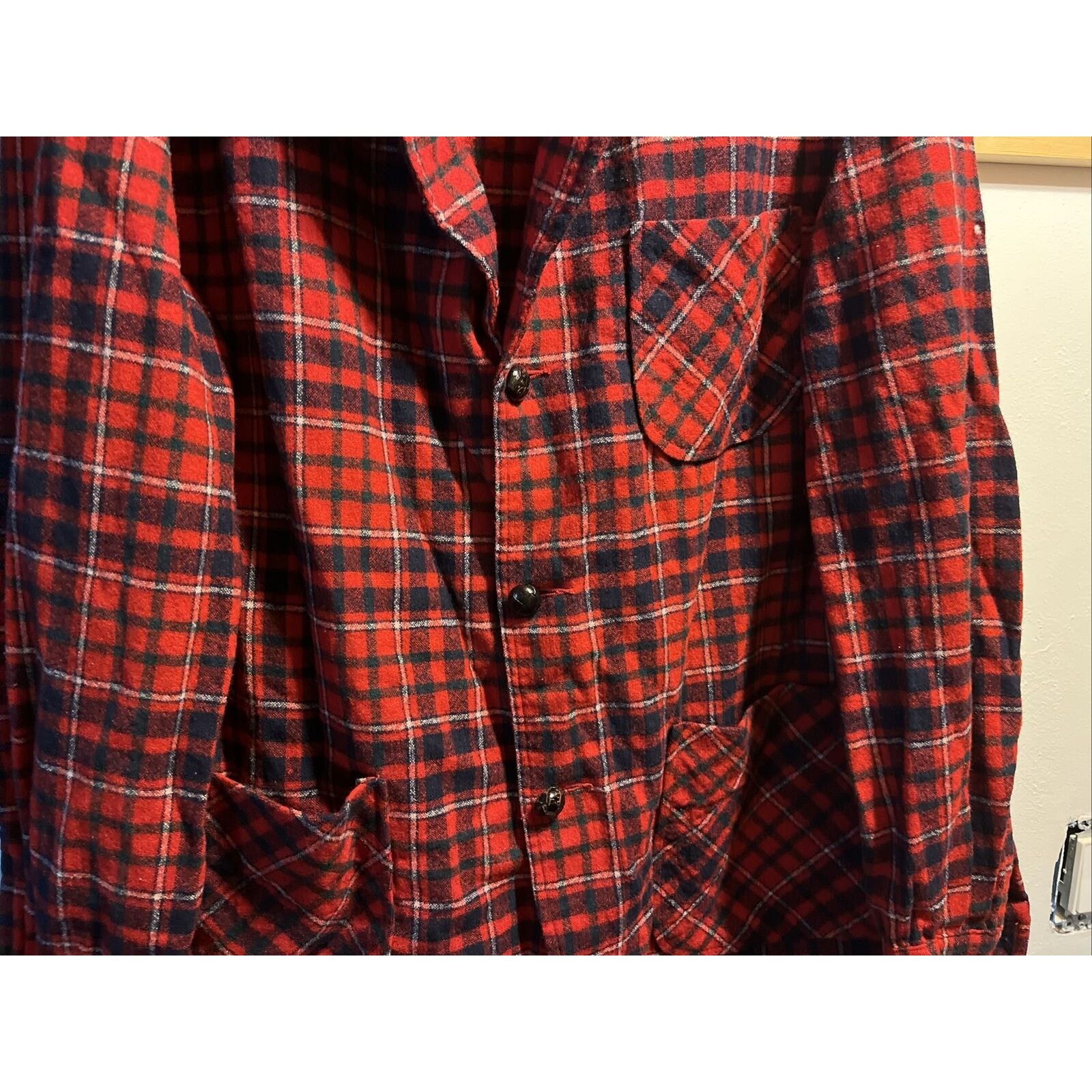 Pendleton Pendleton VTG Men’s M Red Plaid Wool Button Flannel Jacket Size US M / EU 48-50 / 2 - 7 Thumbnail
