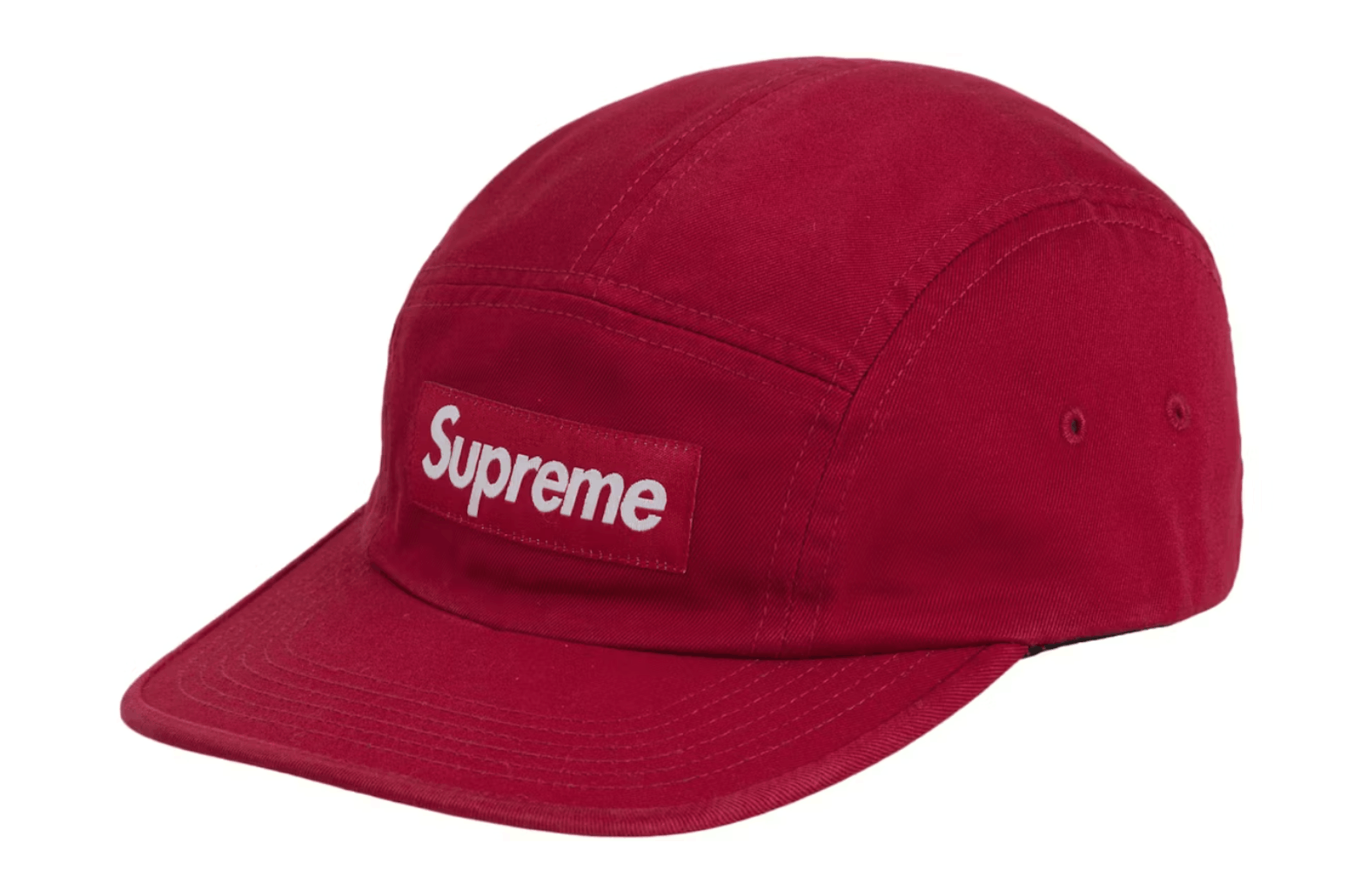 Supreme Black Washed Chino Twill Camp Cap W/ Red Box Logo