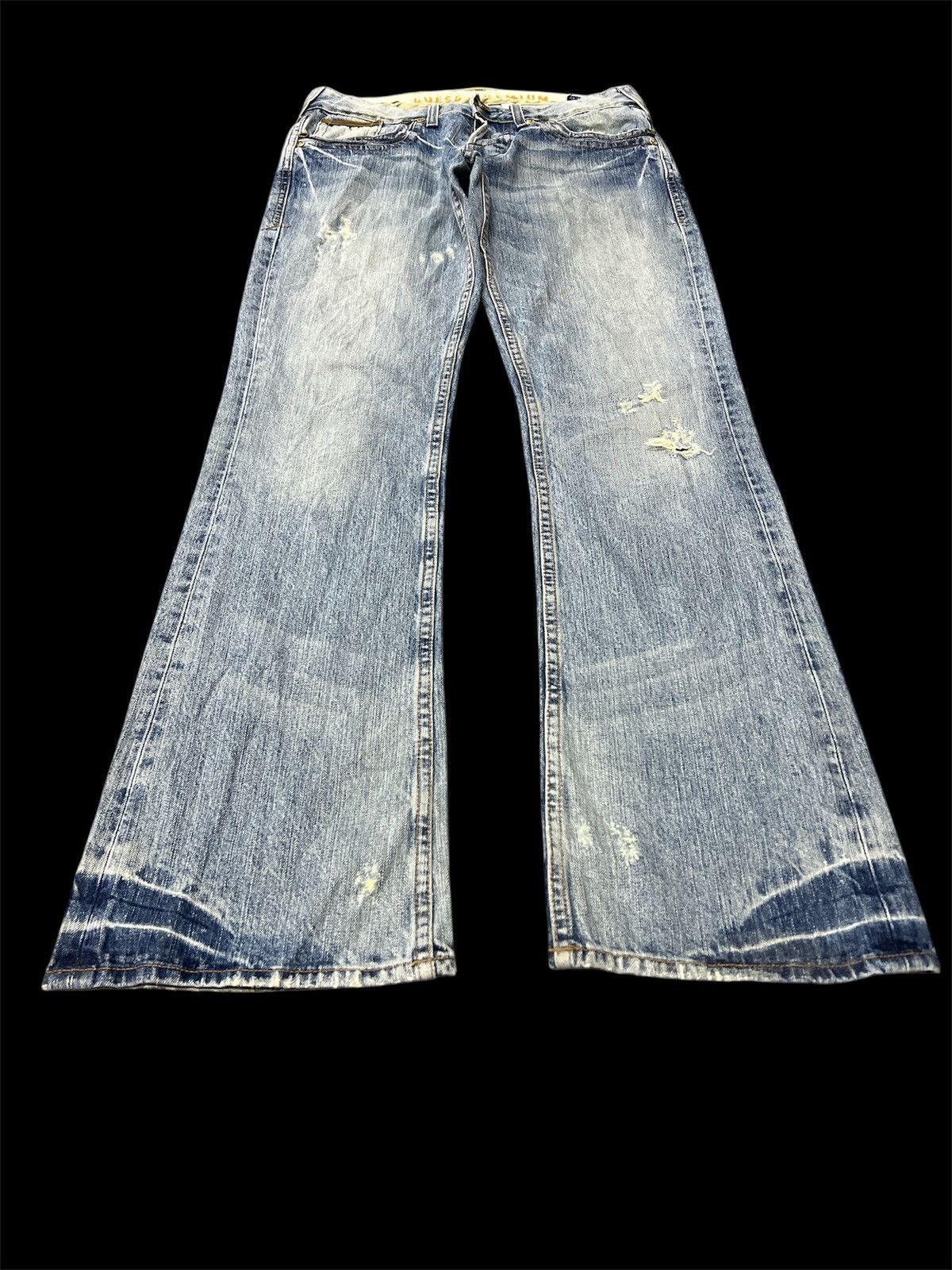 Japanese Brand × Jean FLARED‼️THRASHED DISTRESSED DENIM PANT Size US 30 / EU 46 - 4 Thumbnail