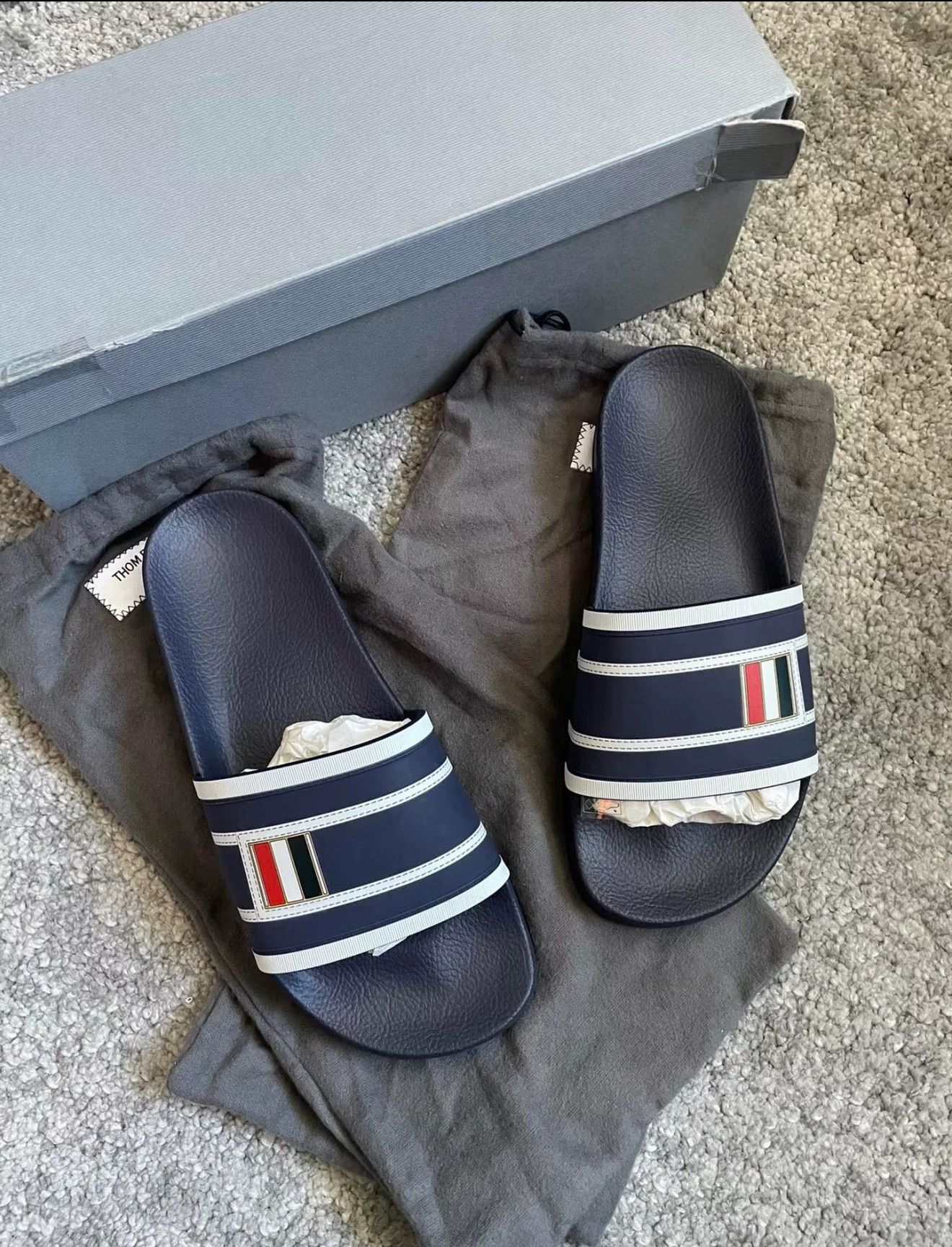 Thom Browne Thom Browne Men's Color Blocked Slipper Blue US11 Size US 11 / EU 44 - 6 Thumbnail