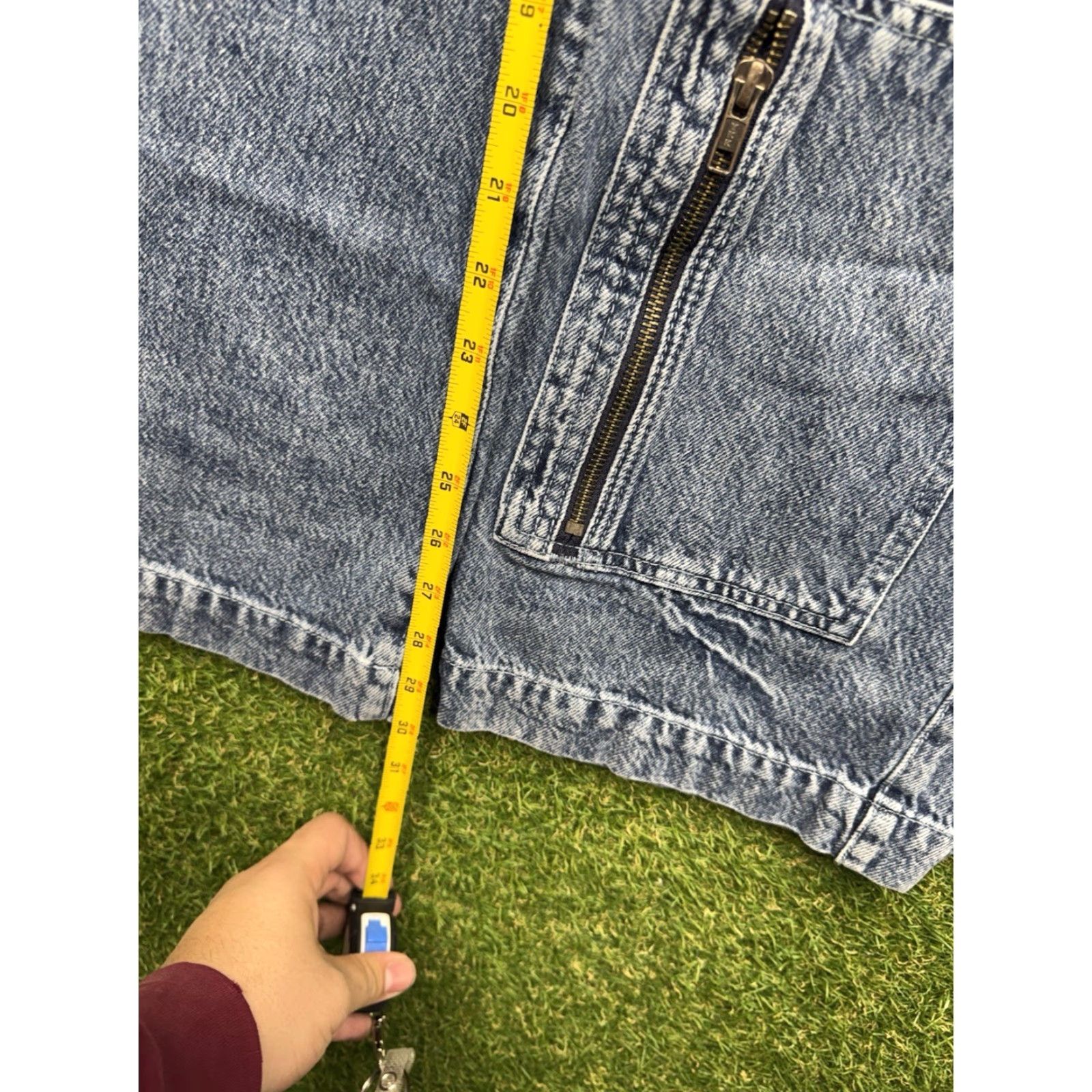 Garage Garage Denim Y2K Cargo Jeans Womens 26 Wide-Leg Baggy Skater Zip Pockets Denim Blue Cargo Pocket Distressed Pockets High Rise Button Zip Womens Jeans Size 26" / US 2 / IT 38 - 4 Thumbnail