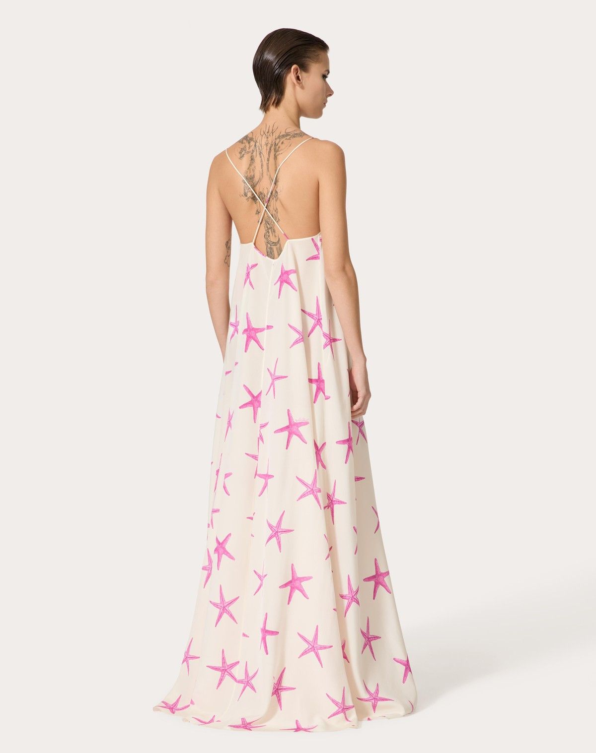 Valentino o1s1wg110525 Crepe De Chine Starfish Dress in Multicolor Size XS / US 0-2 / IT 36-38 - 3 Thumbnail