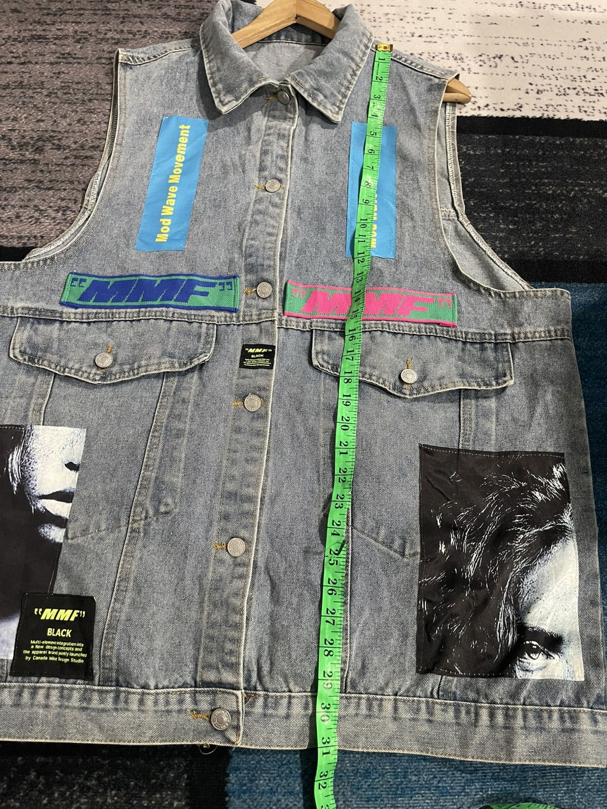 Japanese Brand MMF MOD WAVE MOVEMENT DENIM VEST Size XXL / US 16-18 / IT 52-54 - 19 Thumbnail