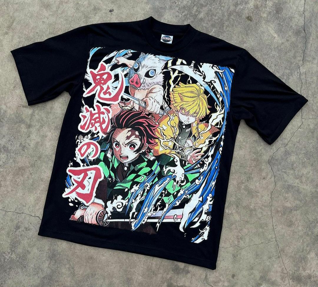 image of Anima Demon Slayer: Kimetsu No Yaiba Tee By Skaars in White, Men's (Size XL)