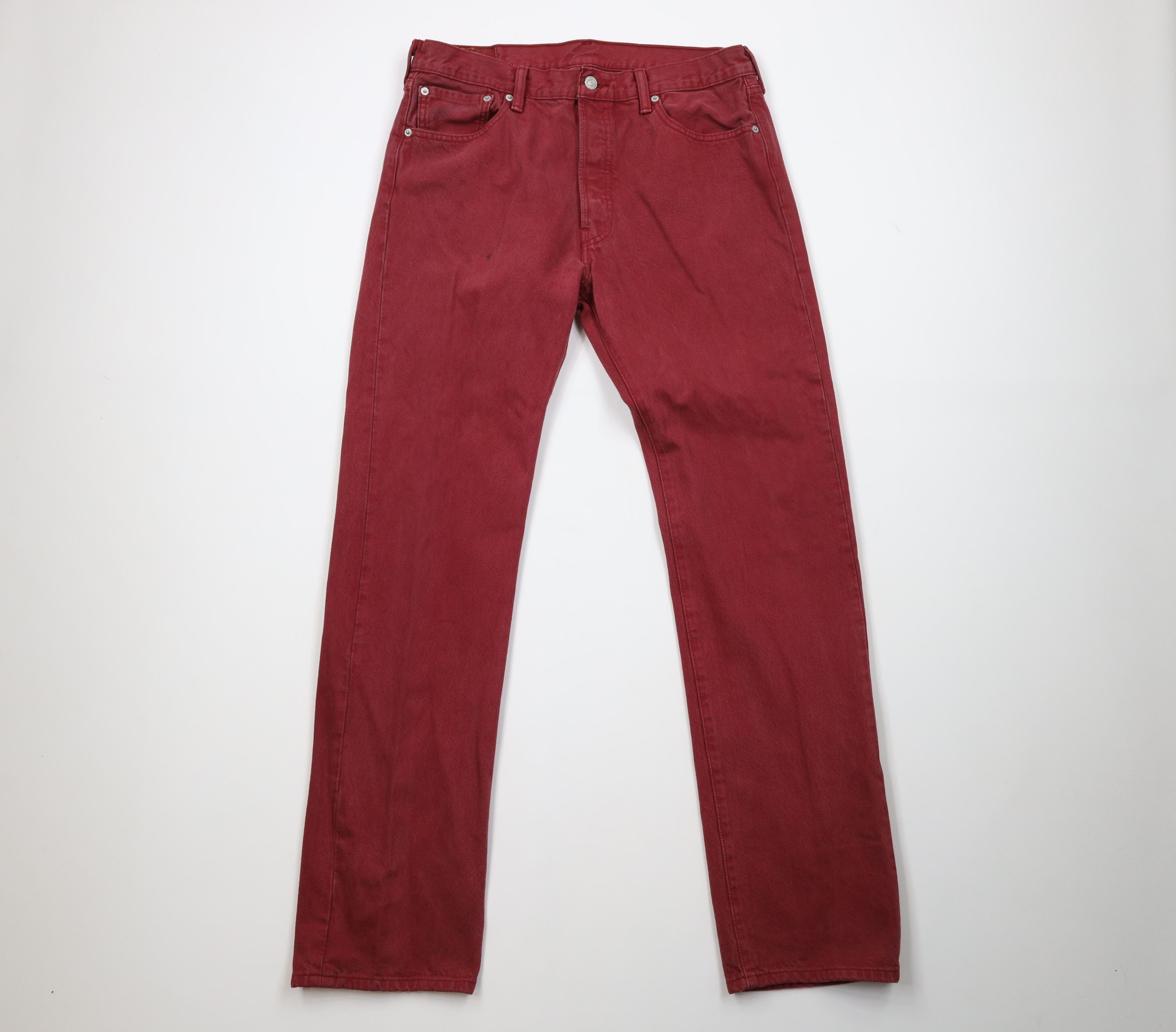 Levi's Vintage Y2K Levis 501xx Button Fly Original Fit Jeans Red Size US 34 / EU 50 - 1 Thumbnail