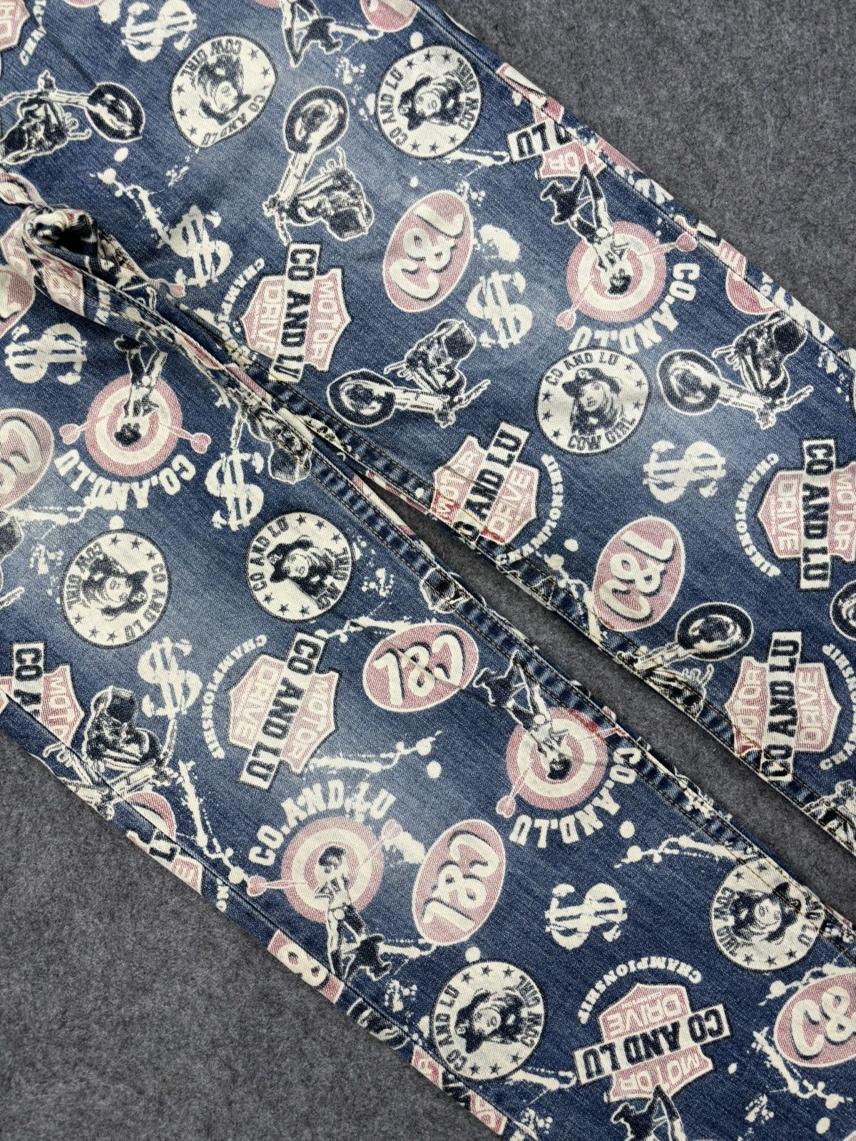 Designer Co&Lu Japan Dope Sick Full Print Denim F750 Size US 31 - 7 Thumbnail