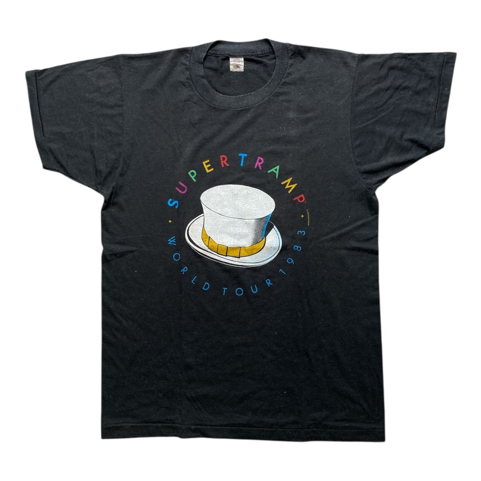 Fruit Of The Loom Vintage 1983 Supertramp World Tour T-Shirt Black Single Stit Size US L / EU 52-54 / 3 - 1 Thumbnail