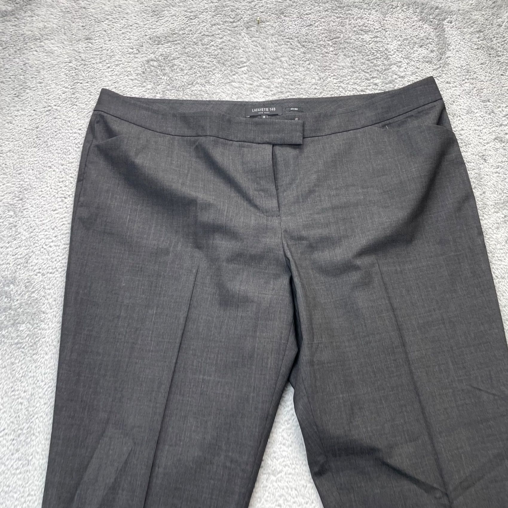 Vintage Lafayette 148 New York Pants Womens 18 Gray Wool Blend Tapered Leg Dress Pants Size 28" / US 6 / IT 42 - 5 Thumbnail