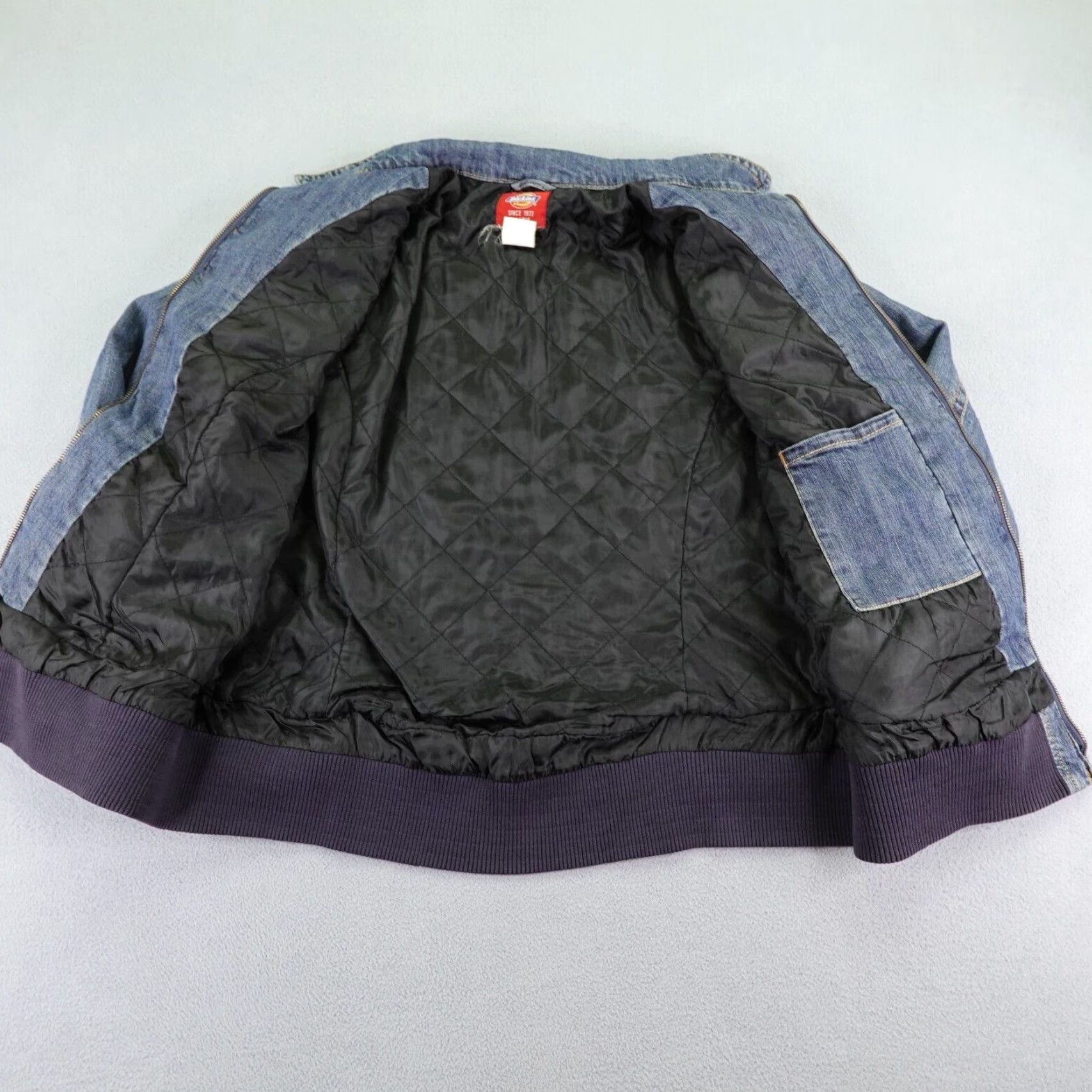 Dickies Vintage Dickies Jacket Women XL Blue Denim Quilted Red Tag Trucker Y2K Size 40" / US 18 - 5 Thumbnail