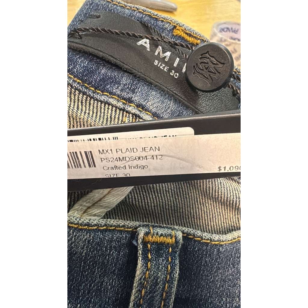 Amiri o1rshd1 MX1 Plaid Jean in Crafted Indigo Blue 30 Size US 30 / EU 46 - 18 Thumbnail