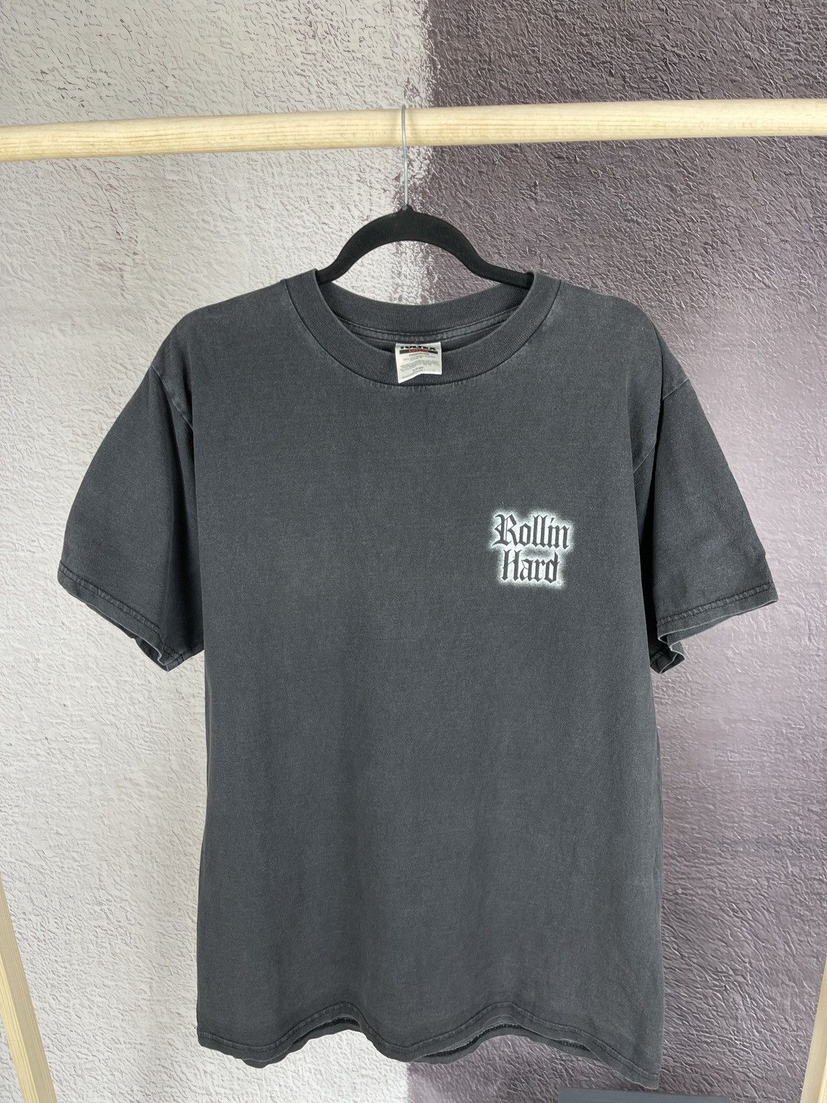 Band Tees × Vintage Tultex vintage 90s Rollin Hard One wish left band tee shirt Size US L / EU 52-54 / 3 - 3 Thumbnail