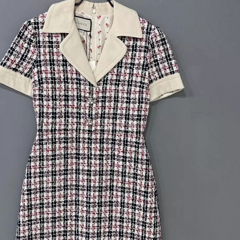 Gucci Gucci Checkered Short Sleeve Dress-dmc Size US 31 - 1 Thumbnail