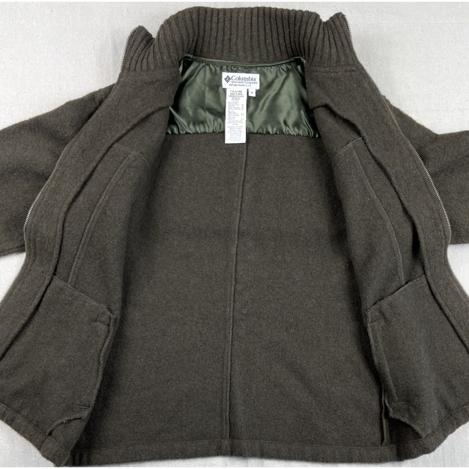 Vintage VINTAGE Columbia Women's Wool Jacket Coat Short Brown Full Zip Cruiser Hiking M Collar: Button-Down, Logo, Regular Size M Size M / US 6-8 / IT 42-44 - 3 Thumbnail