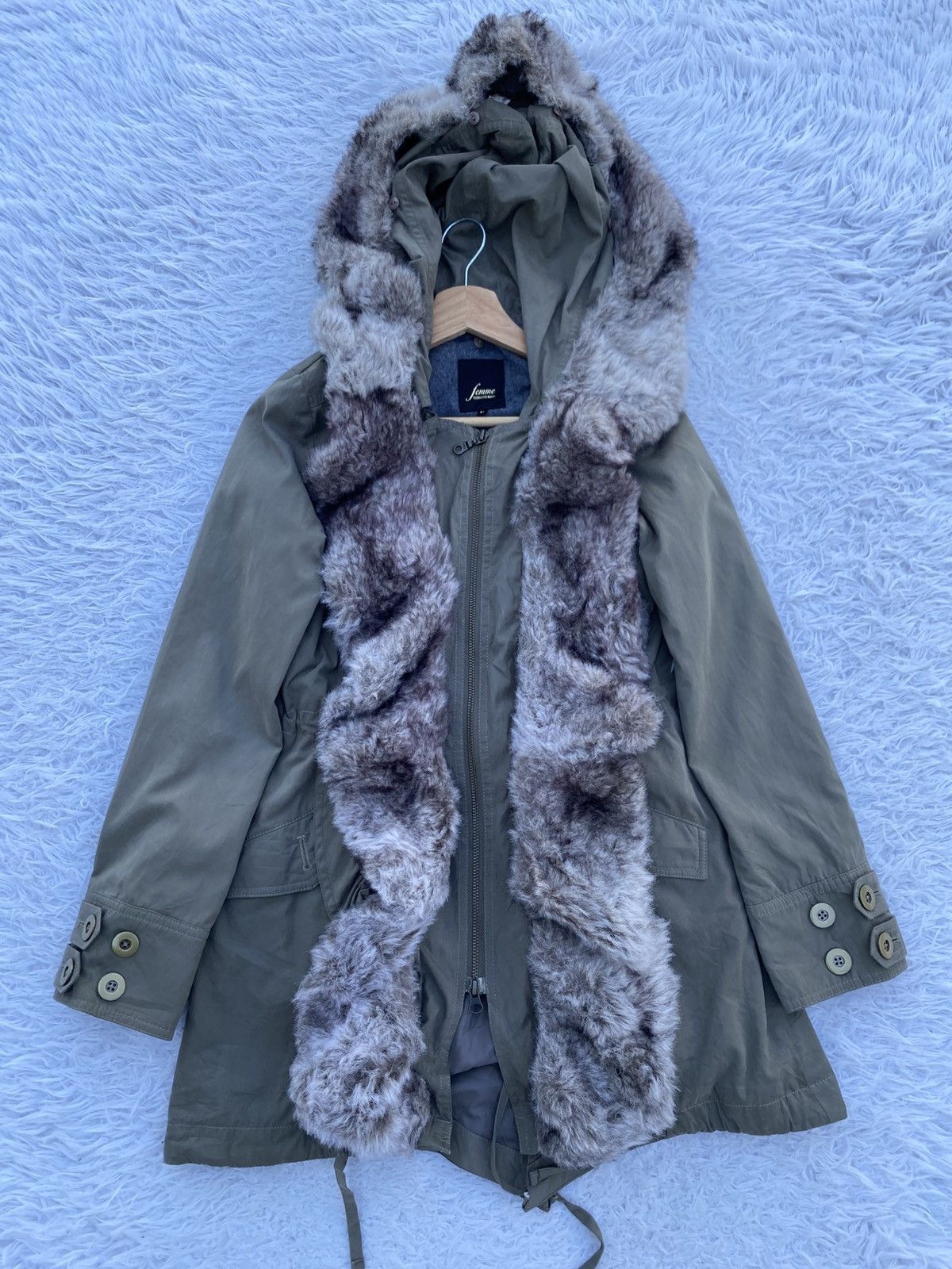 Tornado Mart Rare Femme Tornado Mart Faux Fur Frill Hooded Coat Jacket Size S / US 4 / IT 40 - 4 Thumbnail