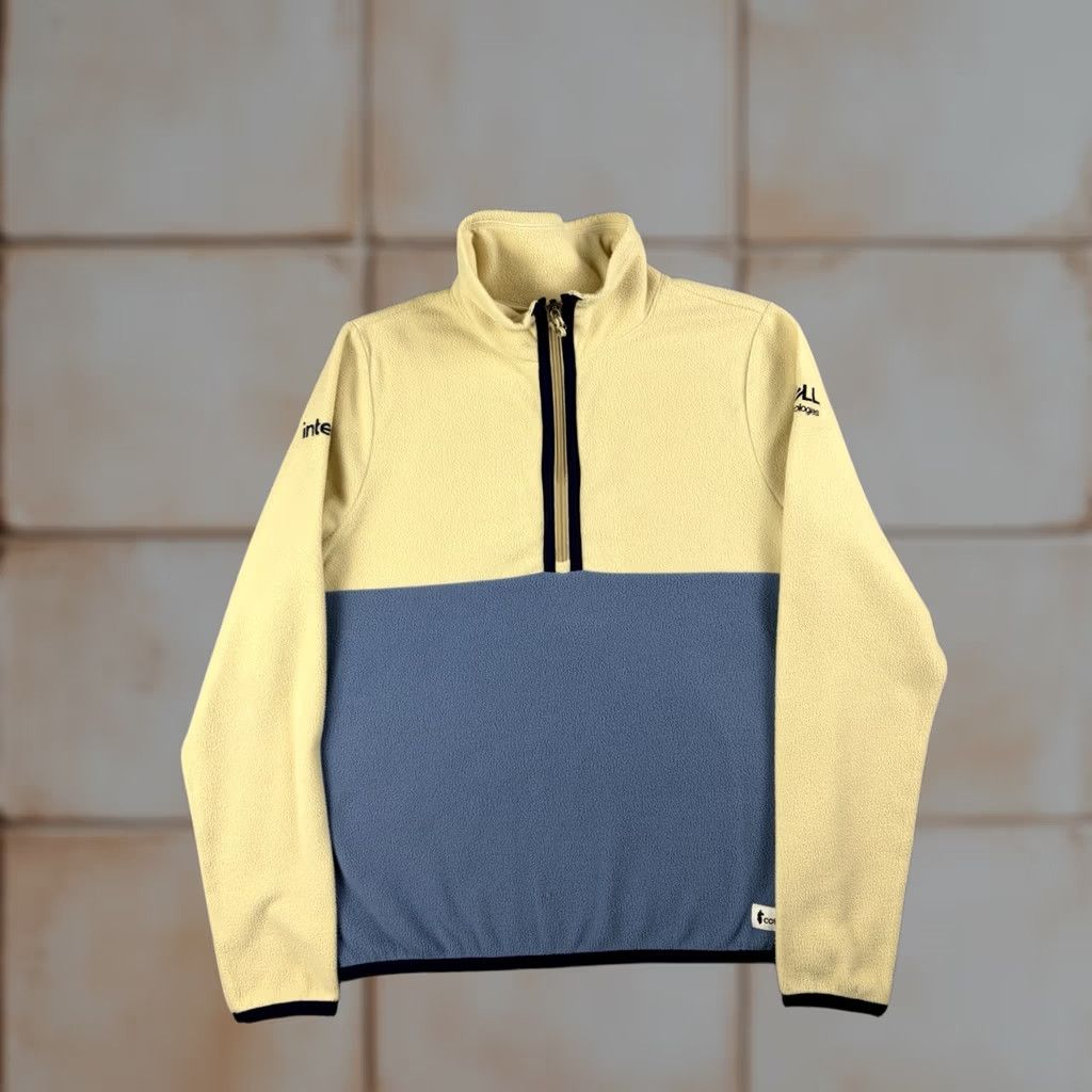 Cotopaxi Cotopaxi Fleece Pullover Shirt Womens Small White Blue Multicolor Logo Zip Mock Neck Pullover Hiking Activewear 90s Retro Size S / US 4 / IT 40 - 1 Thumbnail