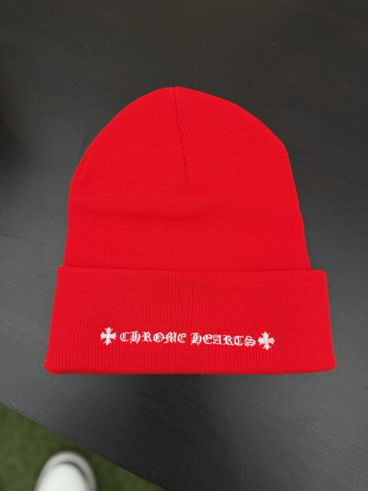 Chrome Hearts Chrome Hearts Red White Beanie RARE 100% Authentic Brand NEW Size ONE SIZE - 5 Thumbnail