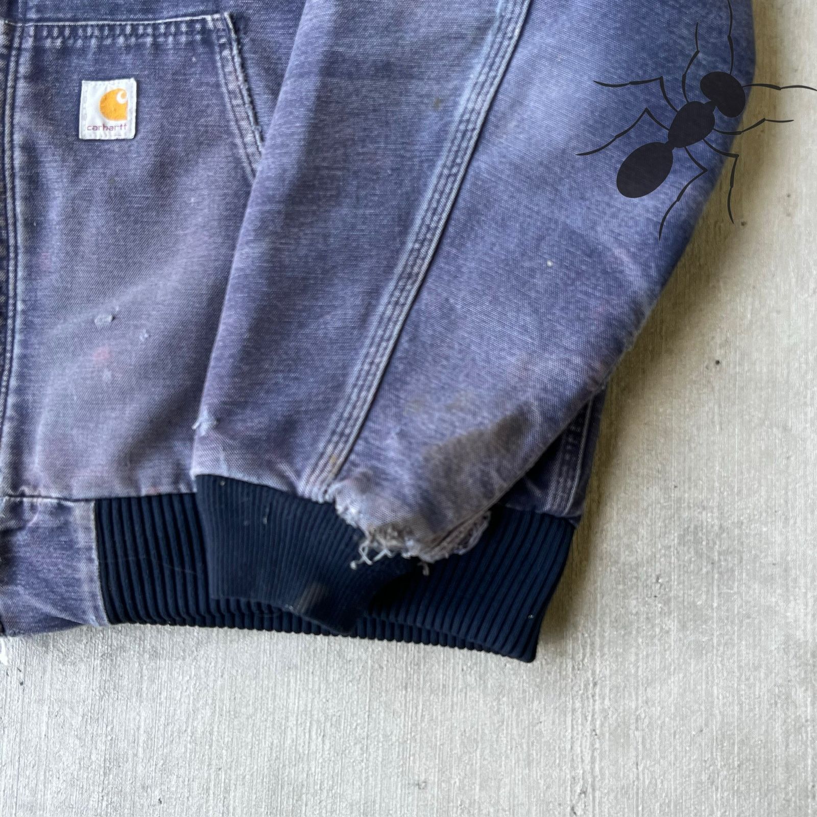 Carhartt × Vintage Carhartt J130 MDT faded blue hooded work wear jacket Size US L / EU 52-54 / 3 - 10 Thumbnail