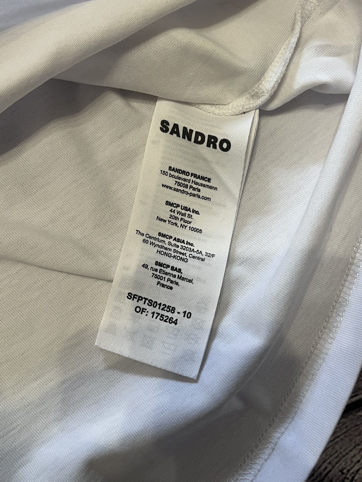 Sandro Sandro Paris White Logo Embroidered T-Shirt Size L / US 10 / IT 46 - 5 Thumbnail