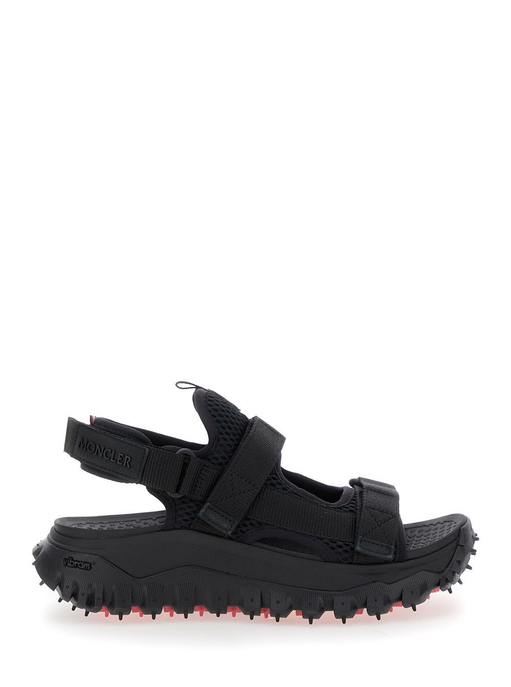 Moncler 'Trailgrip Vela' Black Sandals with Logo on the Tongue and Cut-Out Detail in Tech Fabric Size US 6 / IT 36 - 1 Thumbnail
