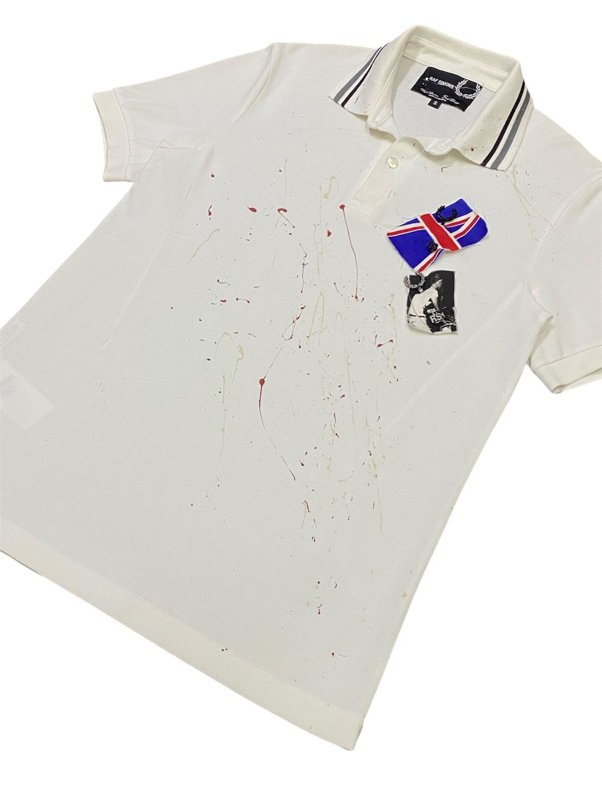 Fred Perry × Raf Simons Raf Simons x Fred Perry Anarchy Painted Polo Tee Size US S / EU 44-46 / 1 - 6 Thumbnail