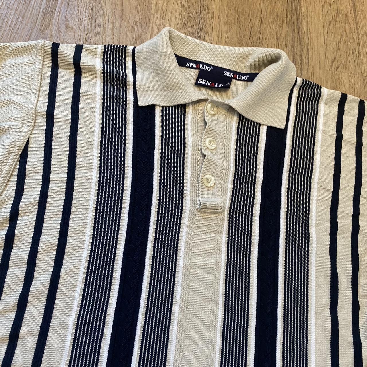 Other Cream and black striped polo sweater Vintage Boxy Size US M / EU 48-50 / 2 - 4 Thumbnail