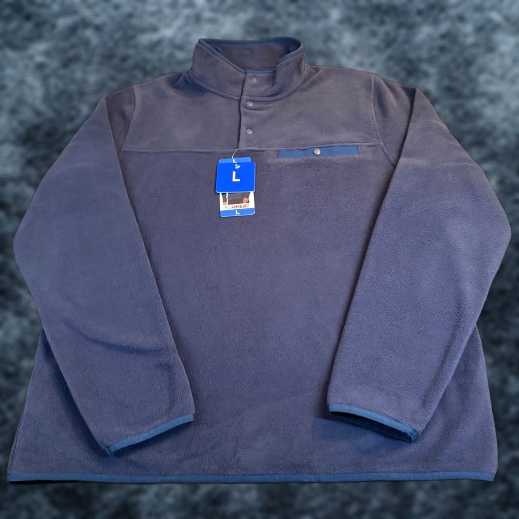 Vintage 32 Degrees Heat Fleece Sweatshirt Pullover Snap Neck Mens L Blue NWT Size US L / EU 52-54 / 3 - 1 Thumbnail